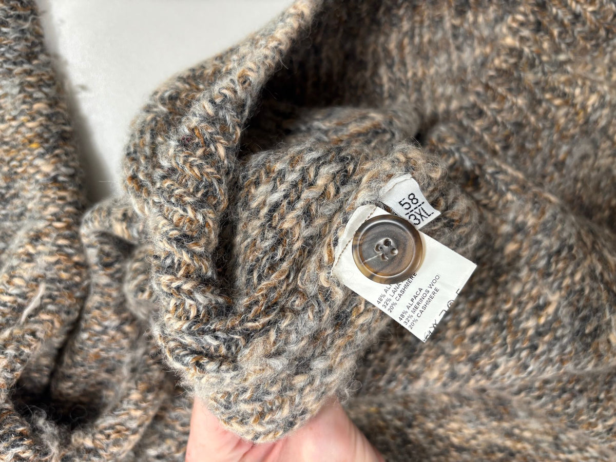 Pull Werner Scherer col châle alpaga cachemire torsadé – Taille XL-5