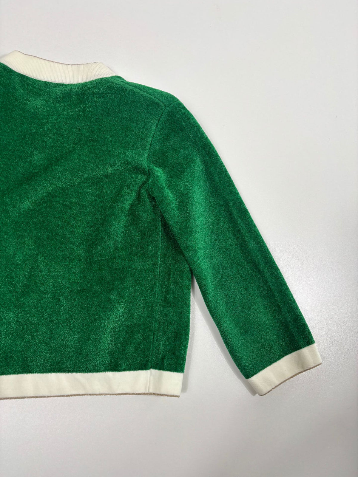 Cardigan Elisabetta Franchi maille éponge verte nœud ivoire – Neuf – Taille 34/36-9