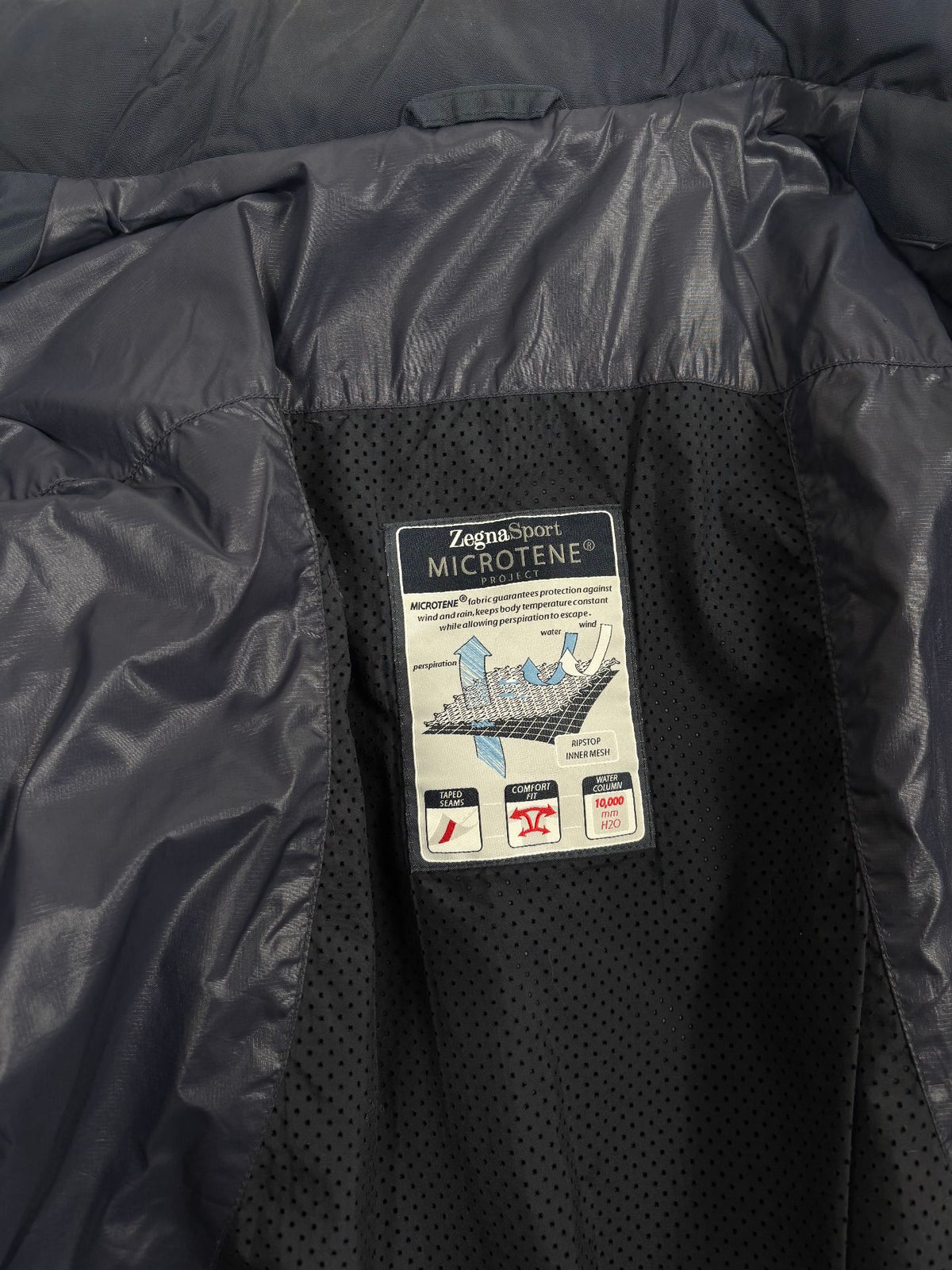 Veste Zegna Sport Microtene imperméable bleu marine – Taille XL-2