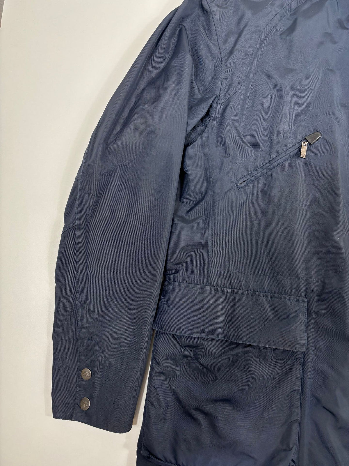 Veste Zegna Sport Microtene imperméable bleu marine – Taille XL-3