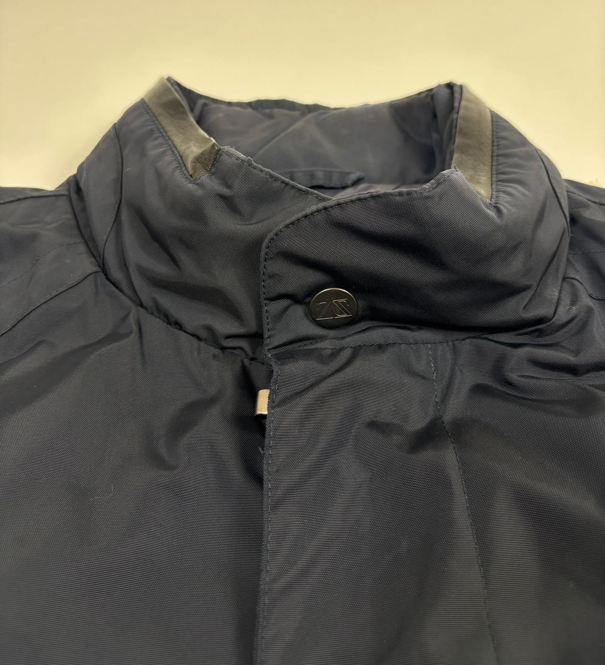 Veste Zegna Sport Microtene imperméable bleu marine – Taille XL-4