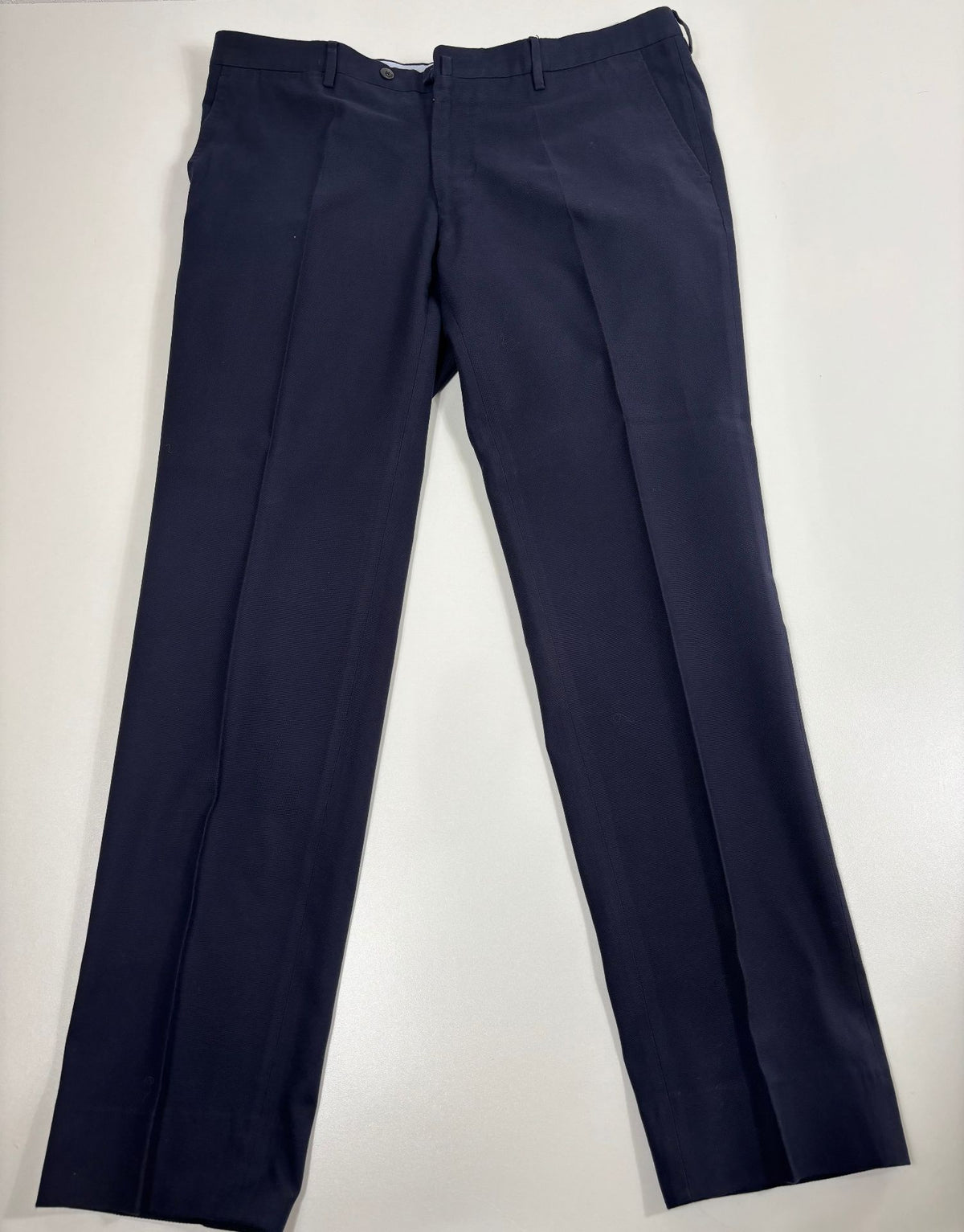 Pantalon Francesco Smalto sartorial coton bleu marine – Taille 48 (IT 56 / US 40)-4