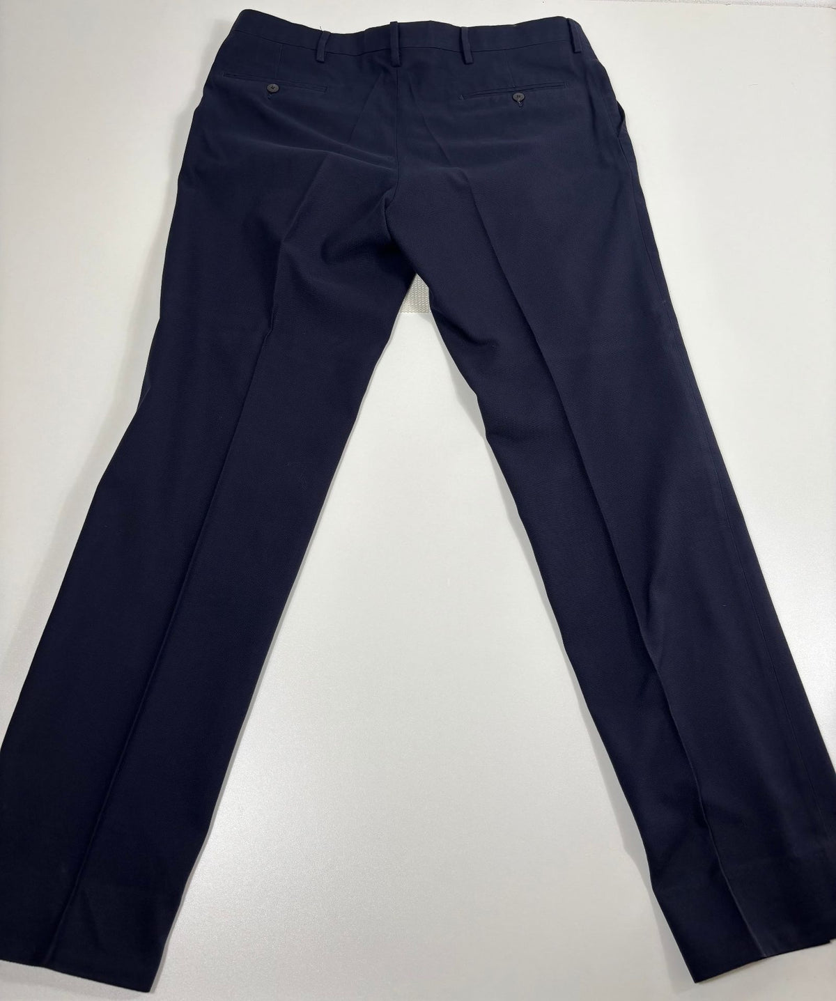 Pantalon Francesco Smalto sartorial coton bleu marine – Taille 48 (IT 56 / US 40)-7