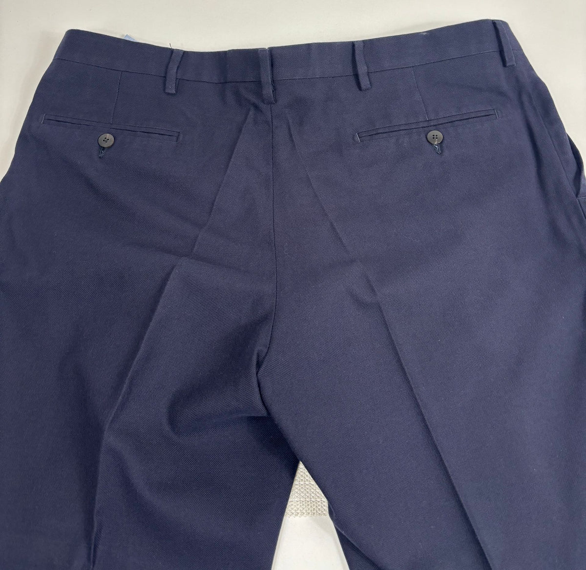 Pantalon Francesco Smalto sartorial coton bleu marine – Taille 48 (IT 56 / US 40)-9