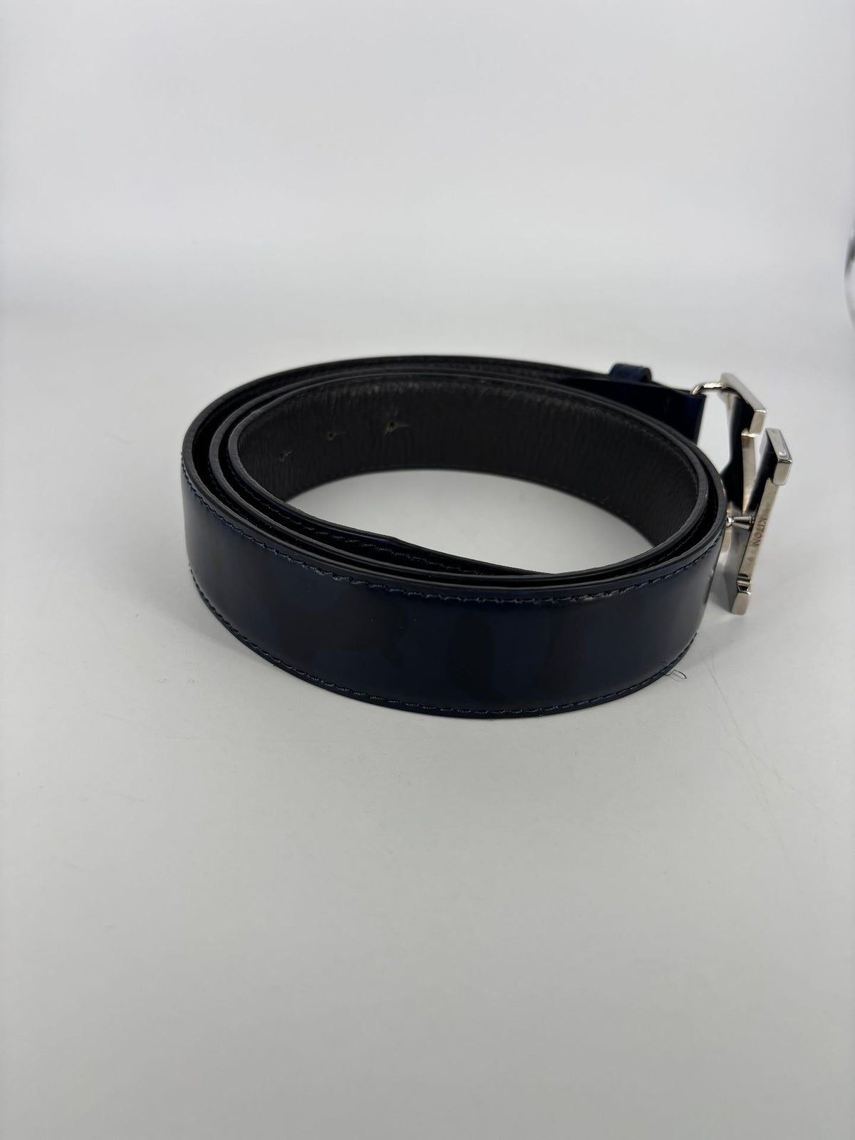 Ceinture Kiton cuir bleu marine boucle K – Taille 120-4