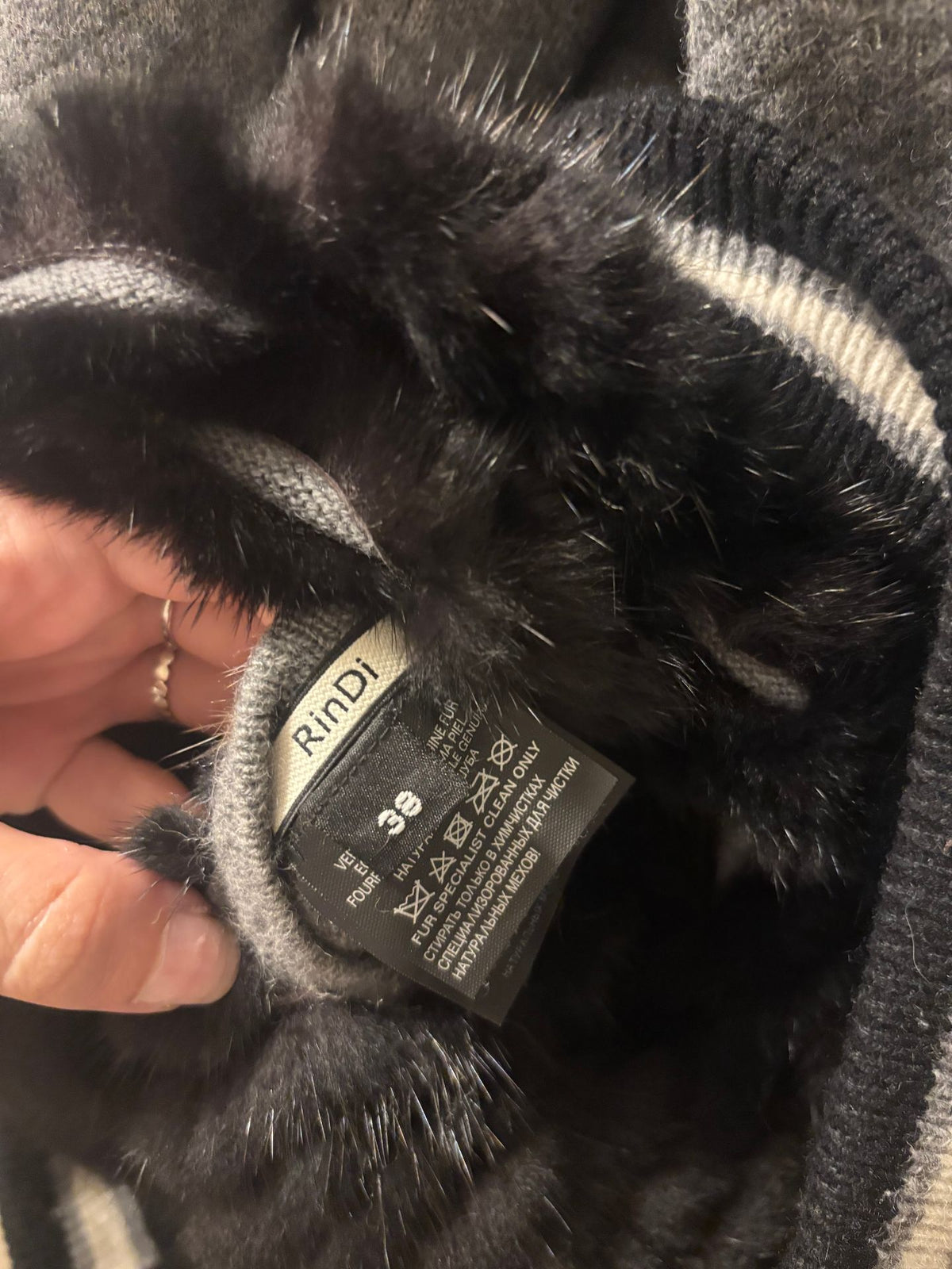 Bomber réversible Rindi vison et laine – Parfait état – Taille 38-14