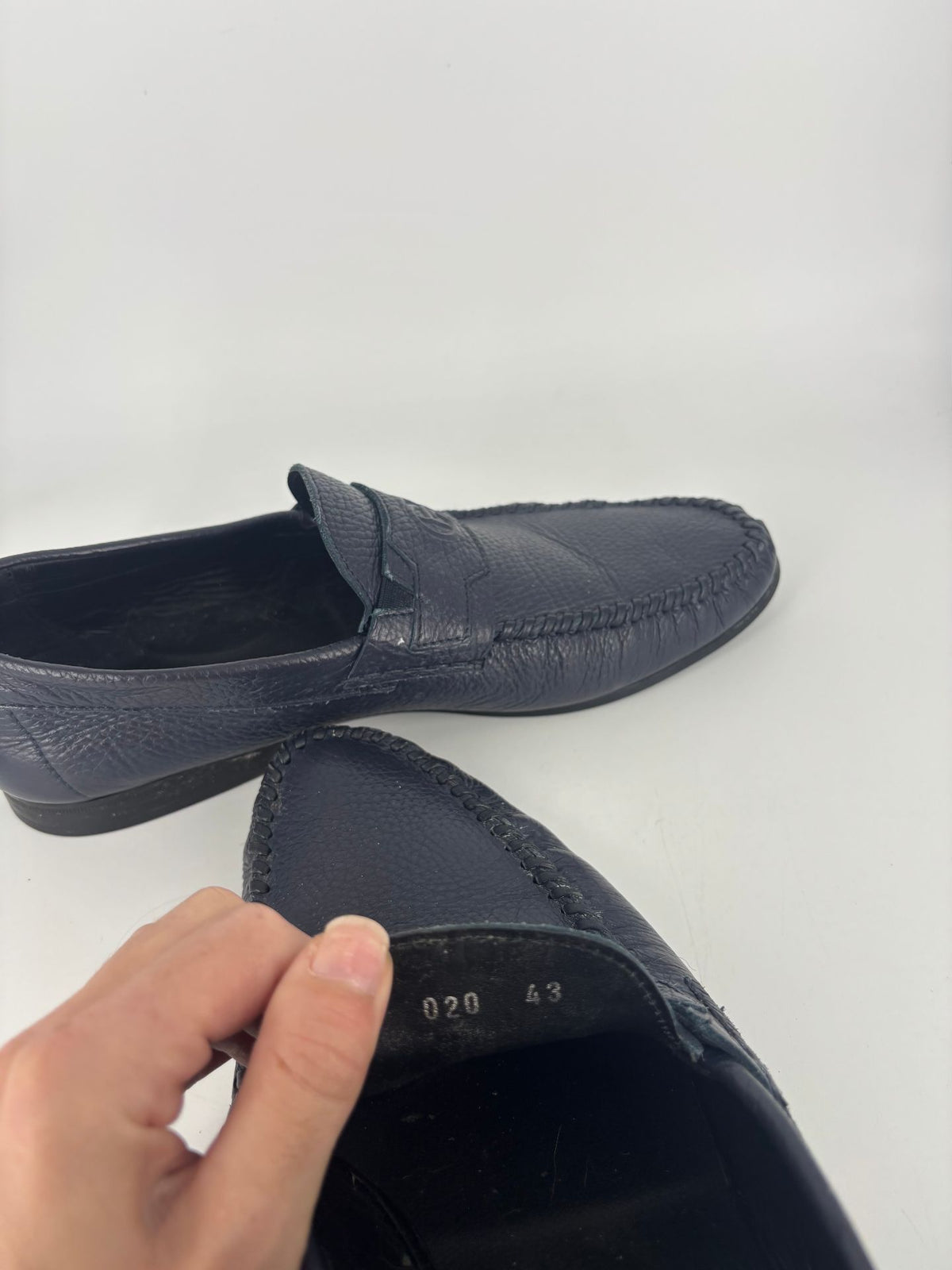 Mocassins Baldinini cuir grainé bleu marine – Pointure 43-9