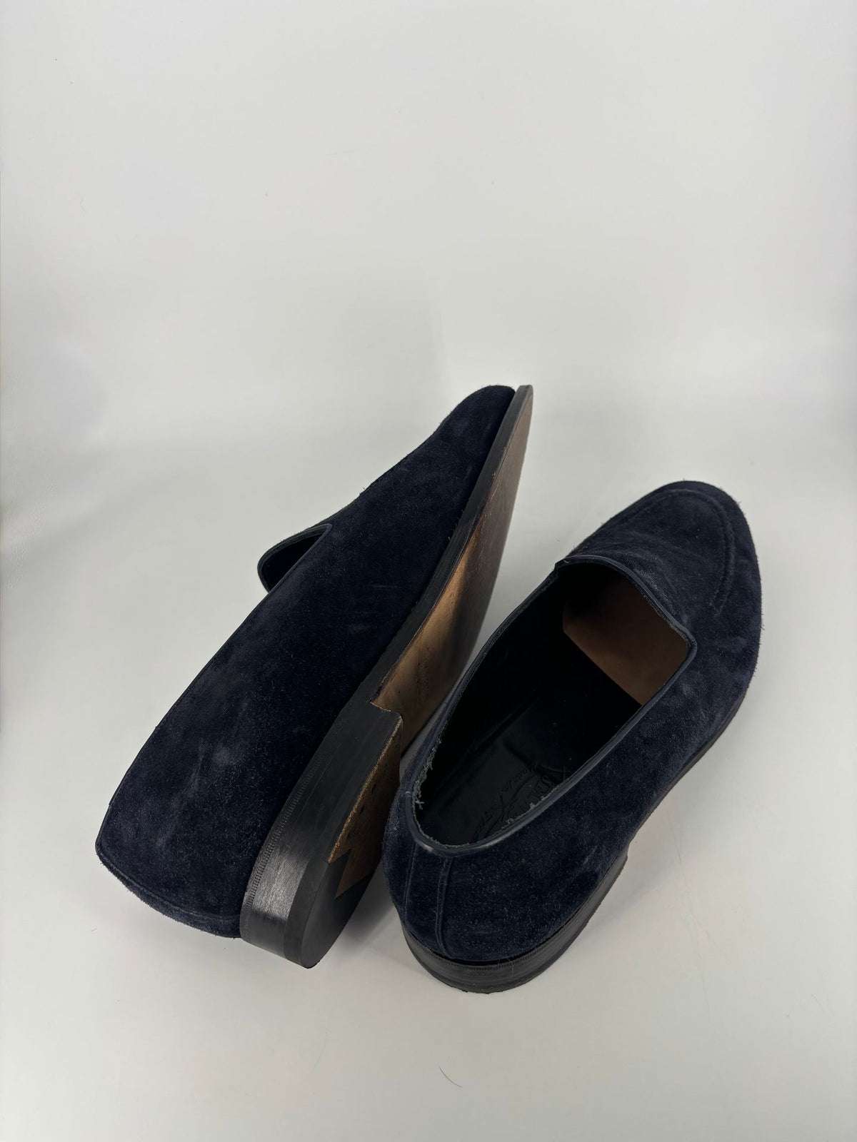 Mocassins J.M. Weston en daim bleu marine – Pointure 43-7