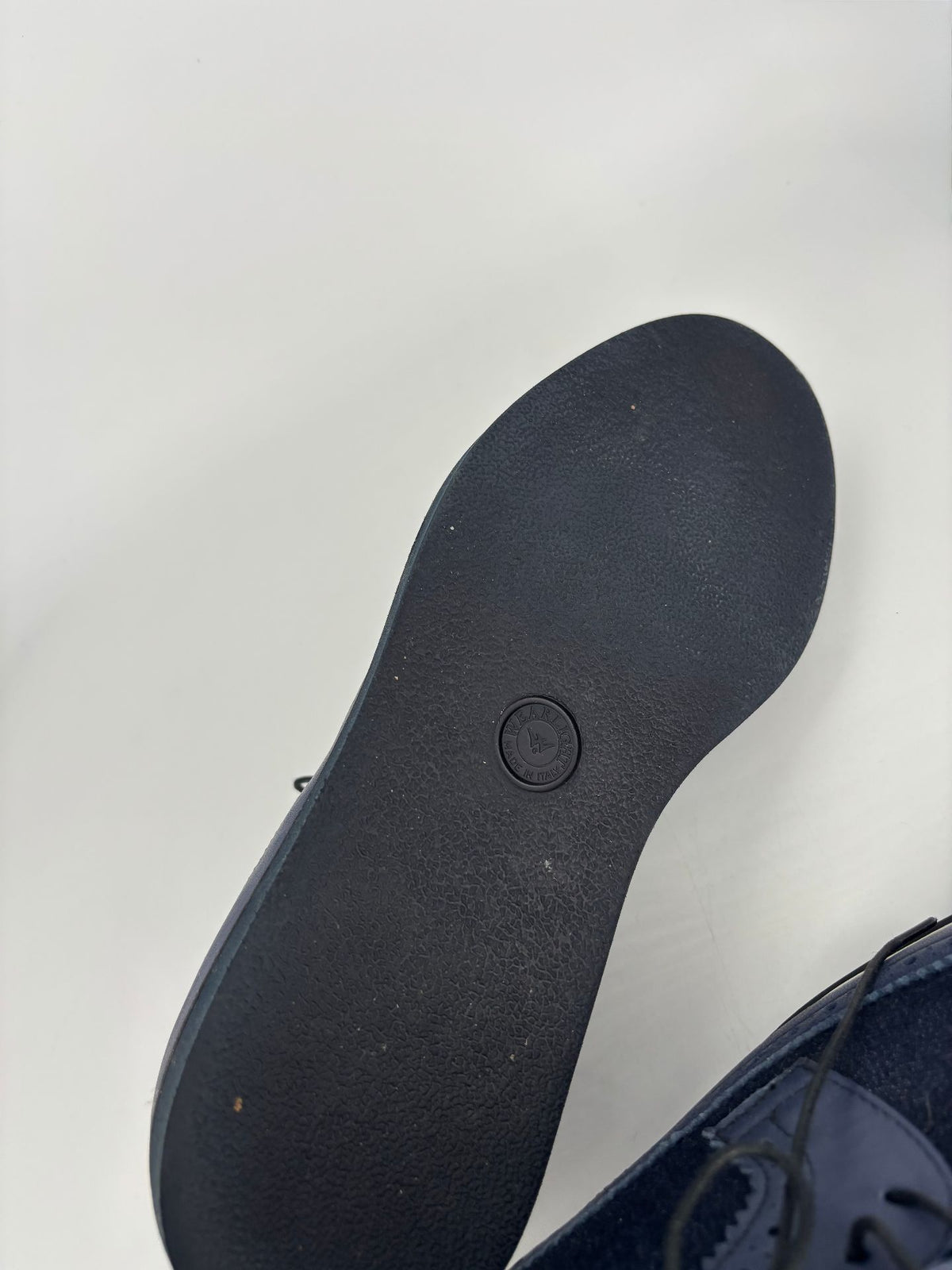 Derbies Baldinini à bout fleuri, cuir bleu marine et denim – Pointure 42,5-10