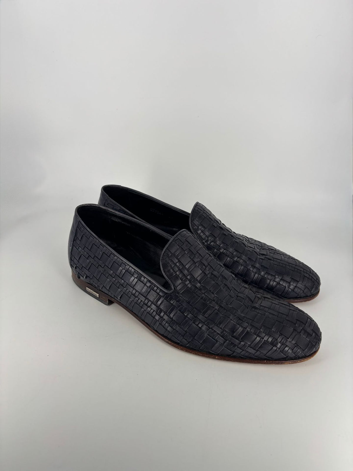 Mocassins Baldinini cuir tressé bleu marine style slipper – Pointure 43-2