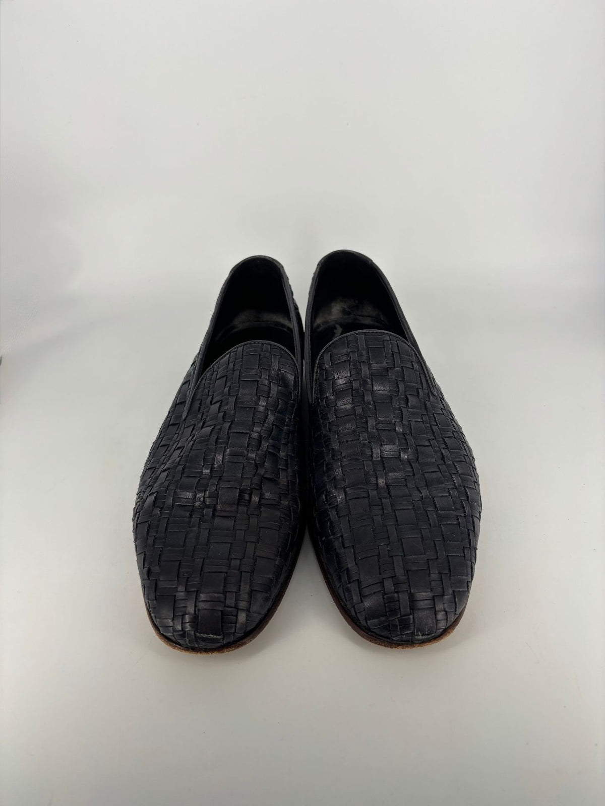 Mocassins Baldinini cuir tressé bleu marine style slipper – Pointure 43-4