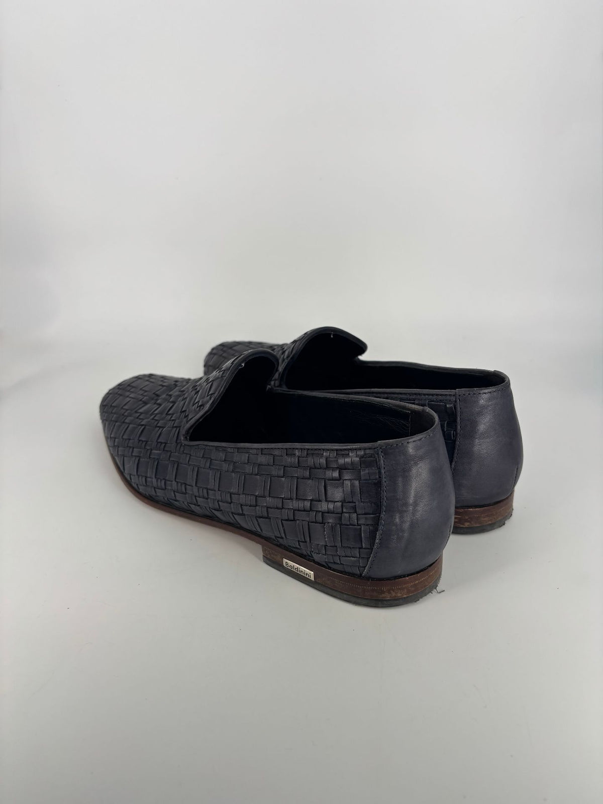 Mocassins Baldinini cuir tressé bleu marine style slipper – Pointure 43-7
