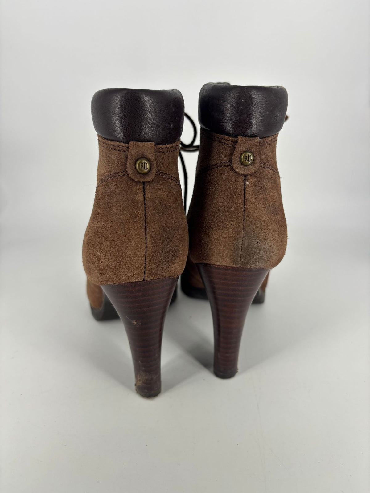 Bottines Lauren Ralph Lauren Darby daim marron à talon – Pointure 36-6