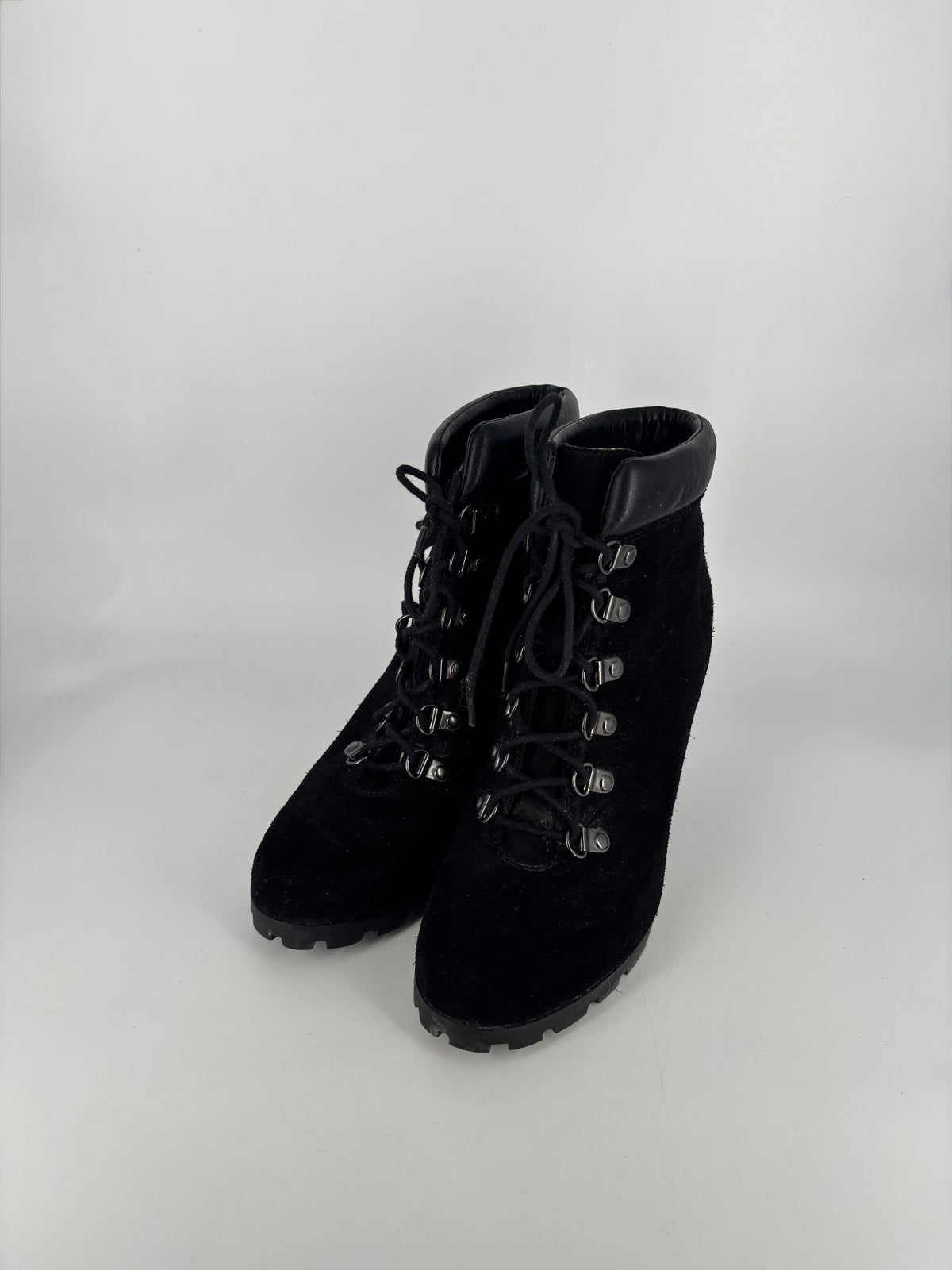 Bottines Lauren Ralph Lauren Darby en daim noir à talon – Pointure 36-2