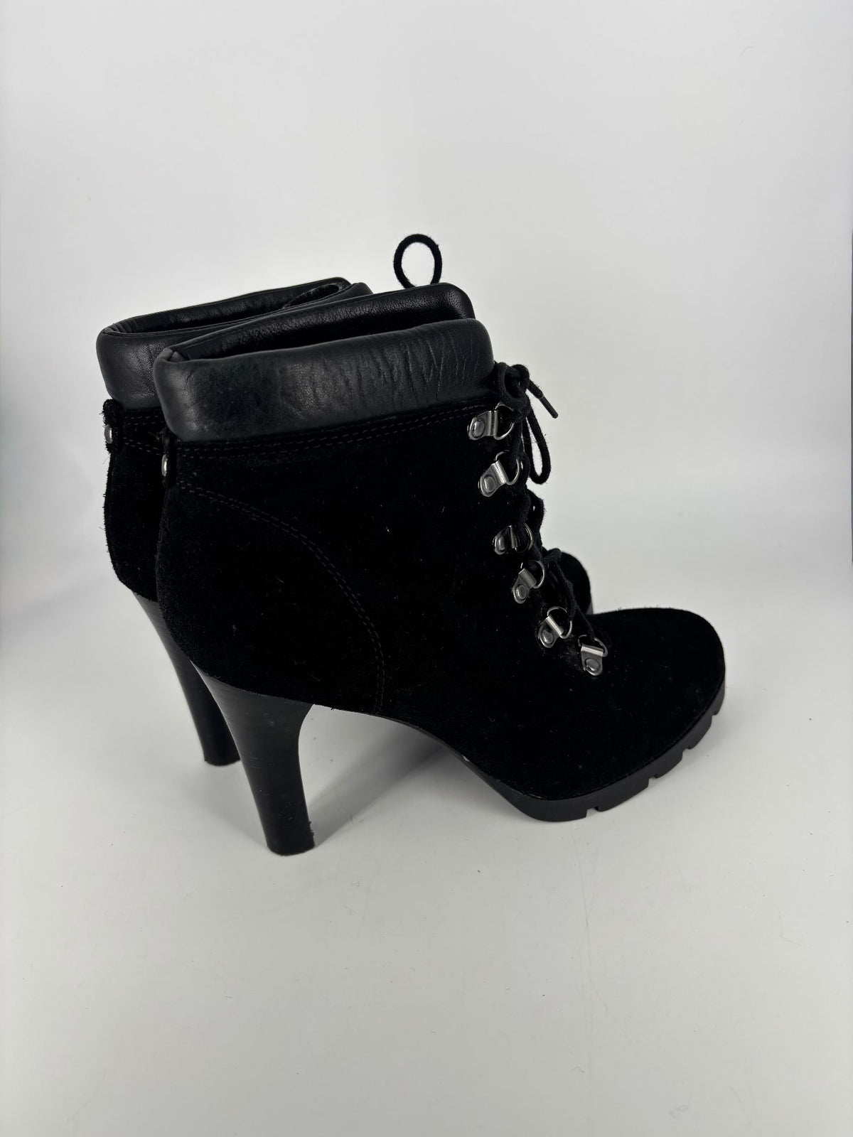 Bottines Lauren Ralph Lauren Darby en daim noir à talon – Pointure 36-6