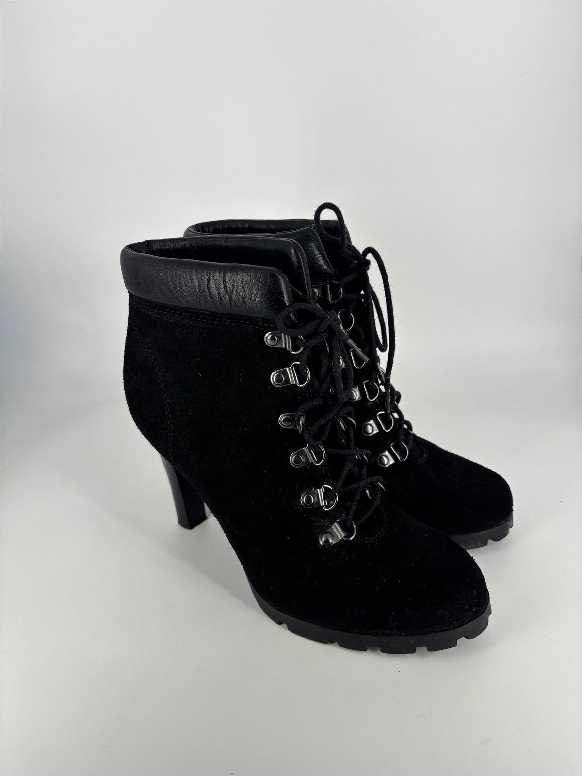 Bottines Lauren Ralph Lauren Darby en daim noir à talon – Pointure 36-7