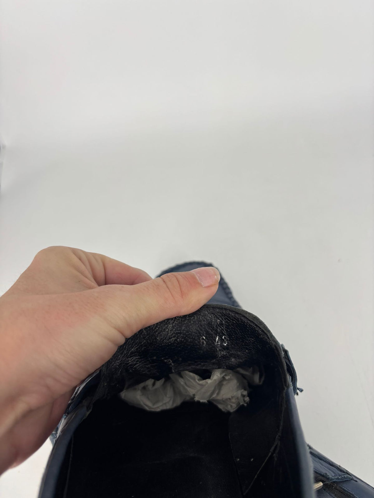 Mocassins Baldinini cuir bleu bride tressée siglée – Pointure 43-10