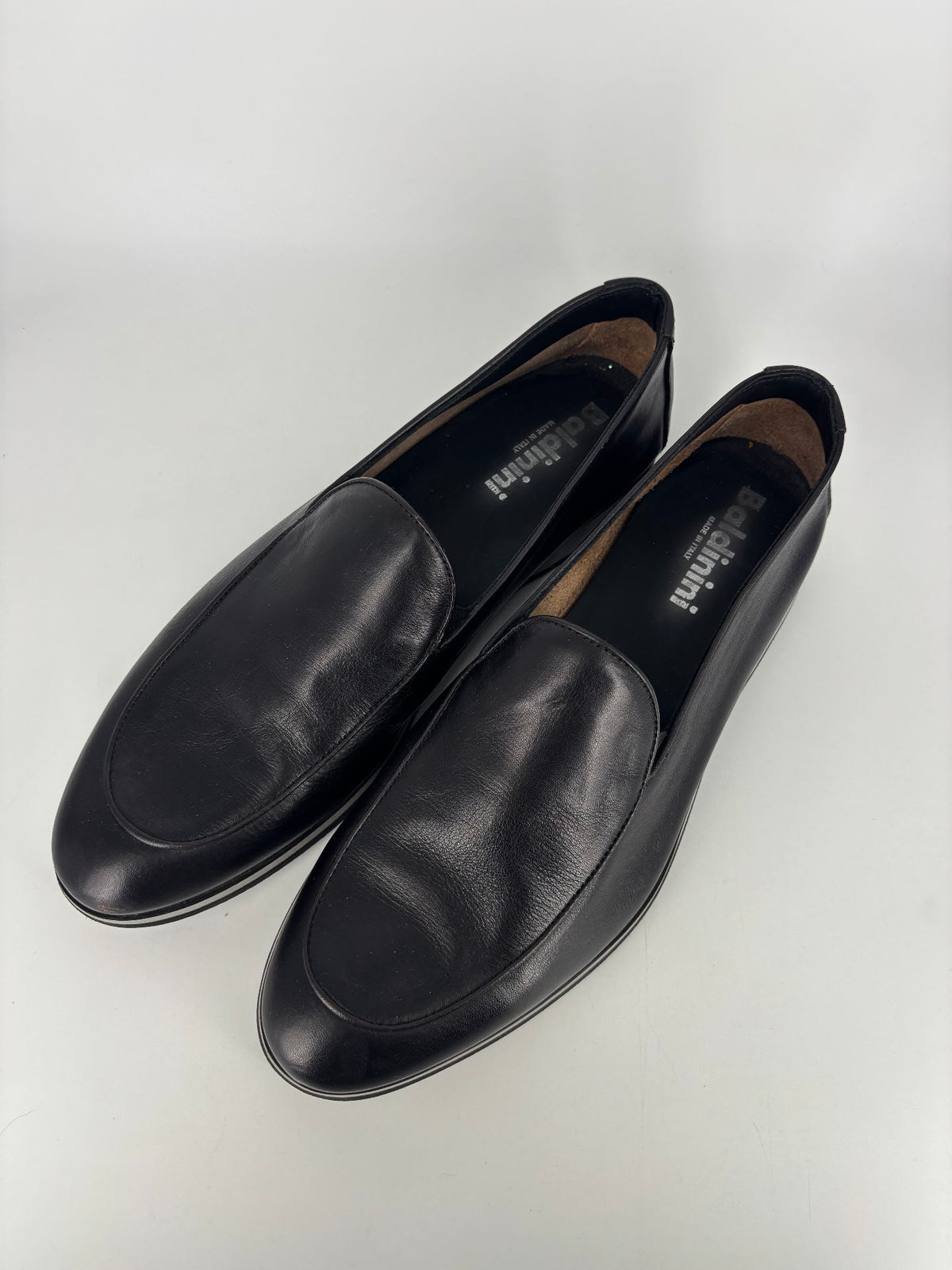 Mocassins Baldinini en cuir lisse noir semelle bicolore – Pointure 43-4