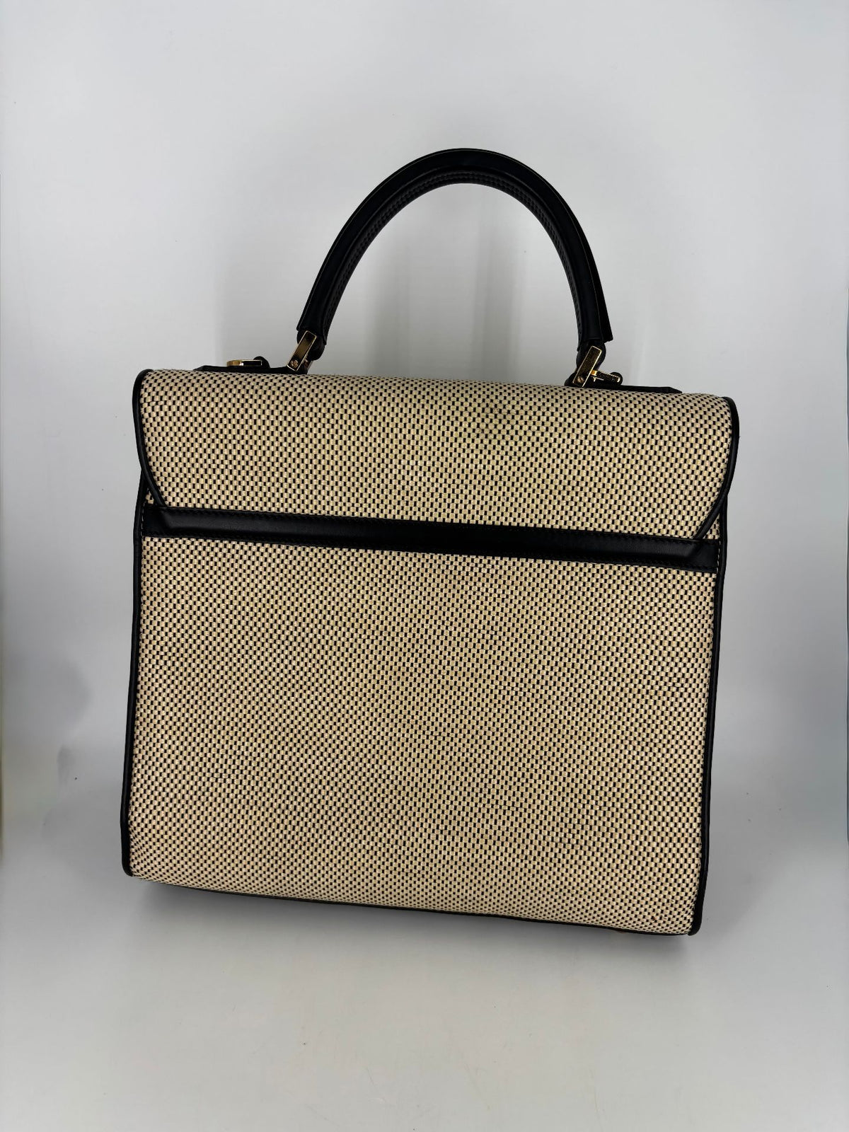 Sac Les Petits Joueurs Alex LOVE raffia et cuir noir-5