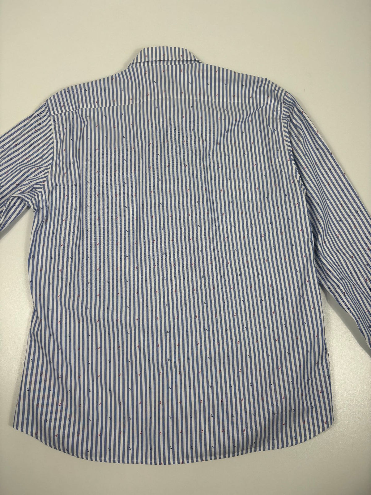 Chemise Paul & Shark Yachting rayée bleue à motif ancres – Taille 43-7