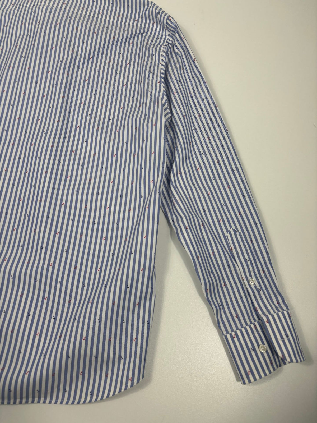Chemise Paul & Shark Yachting rayée bleue à motif ancres – Taille 43-8