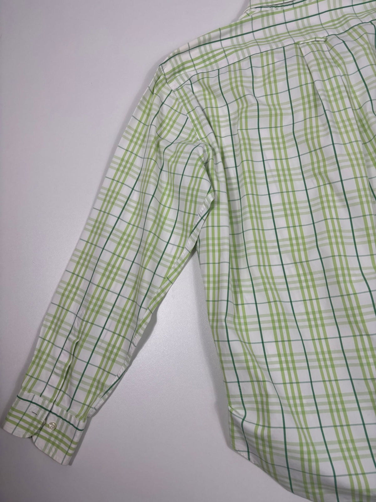 Chemise Burberry à carreaux verts col boutonné – Taille XL-7
