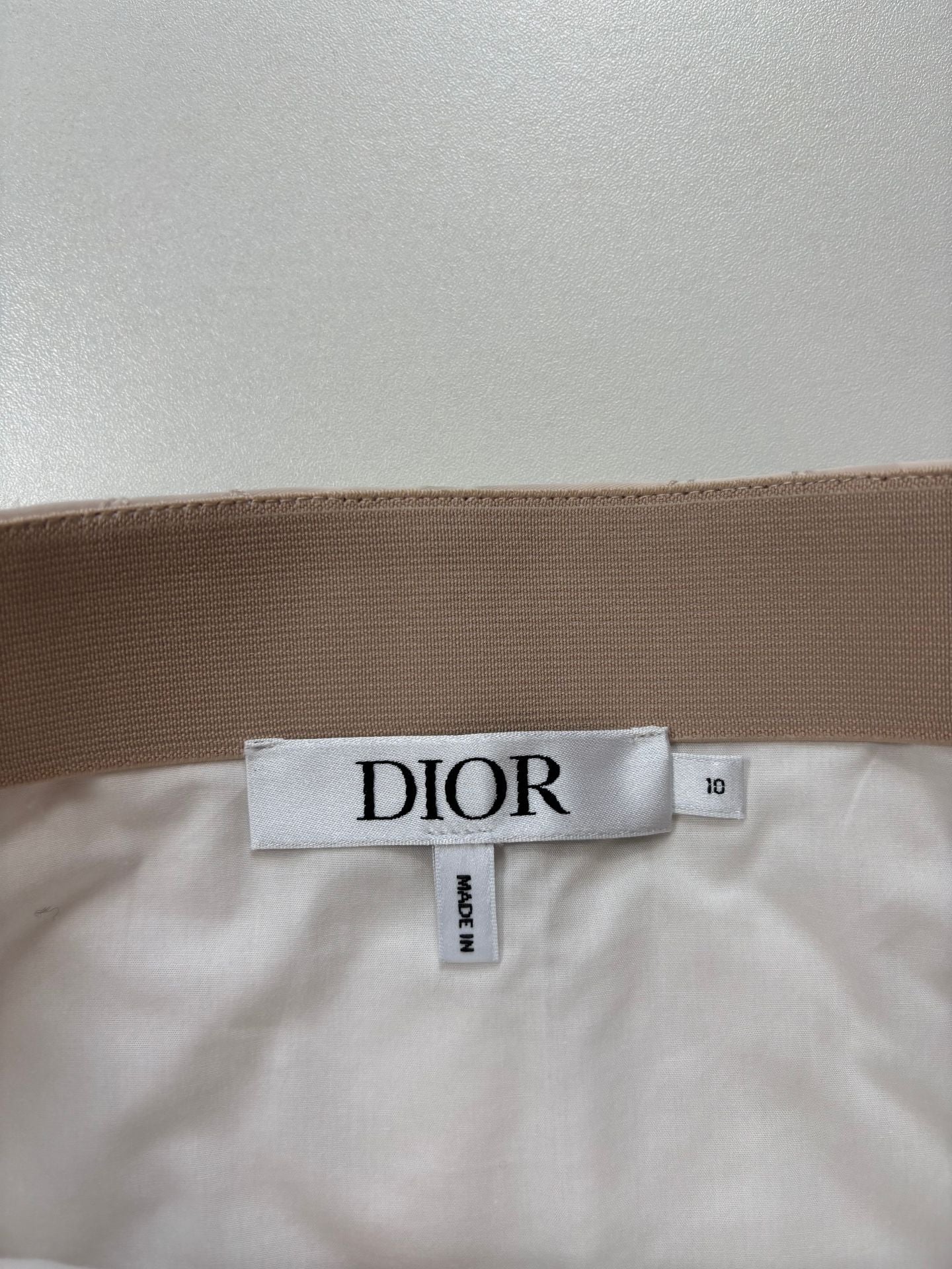 Jupe Dior enfant matelassée Cannage rose poudré zip doré – Taille 10 ans-5