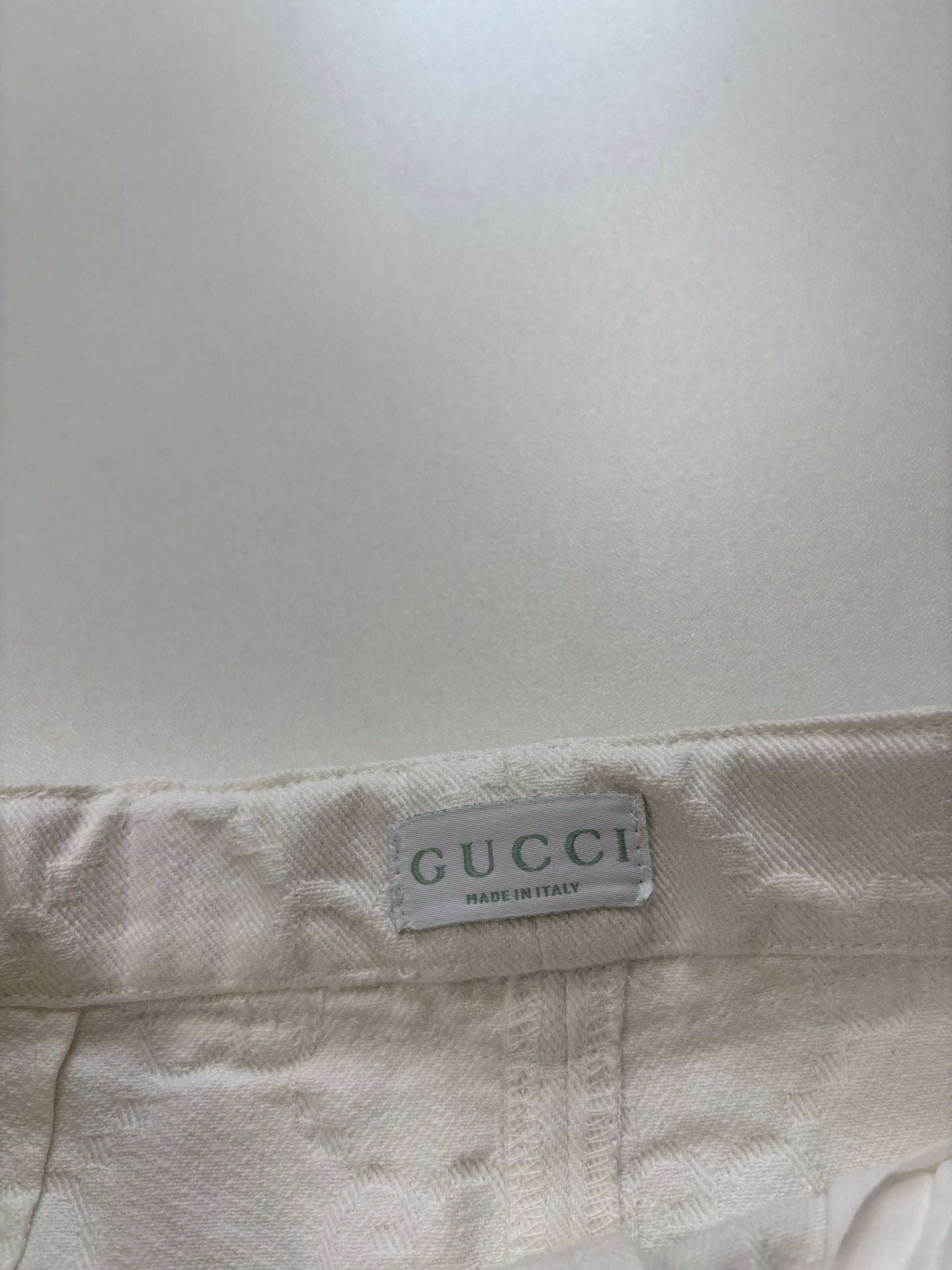 Jupe Gucci enfant denim blanc monogramme GG jacquard bande Web – Taille 10 ans-4