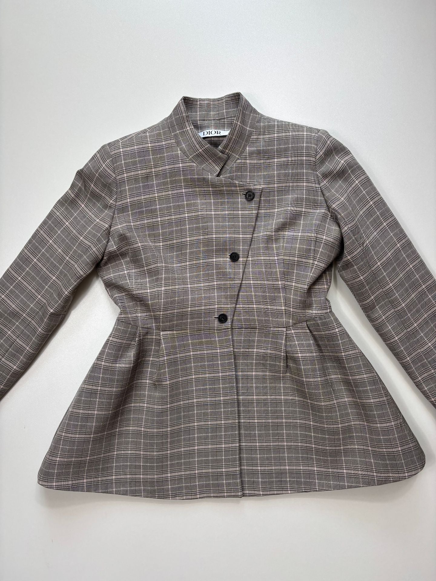 Ensemble Dior enfant veste + jupe plissée Prince de Galles gris – Taille 10 ans-3