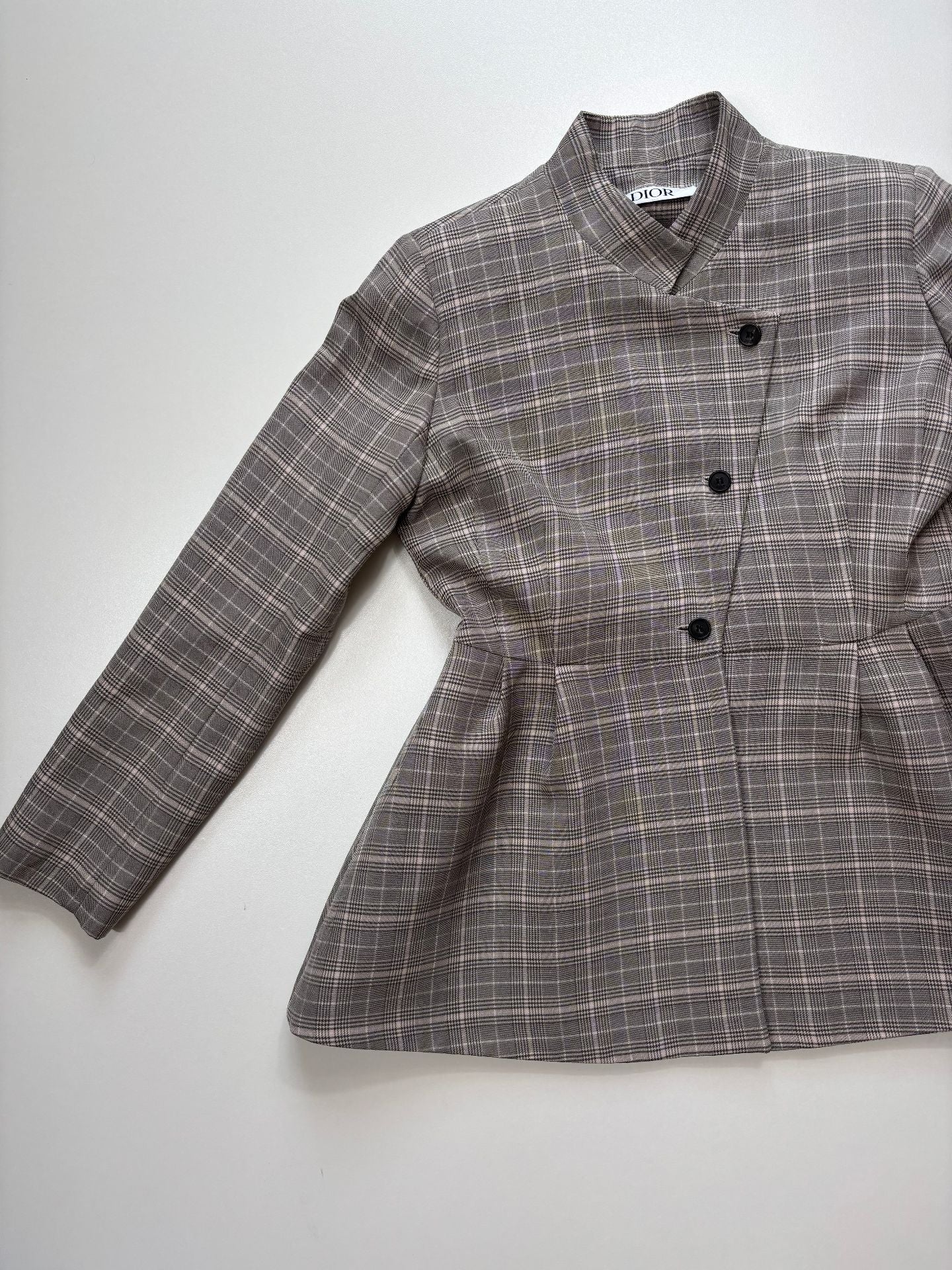Ensemble Dior enfant veste + jupe plissée Prince de Galles gris – Taille 10 ans-5
