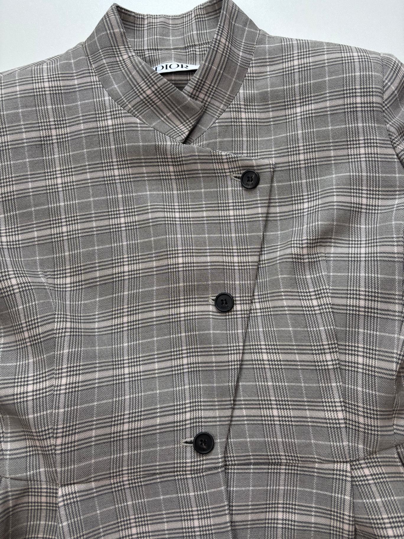 Ensemble Dior enfant veste + jupe plissée Prince de Galles gris – Taille 10 ans-7