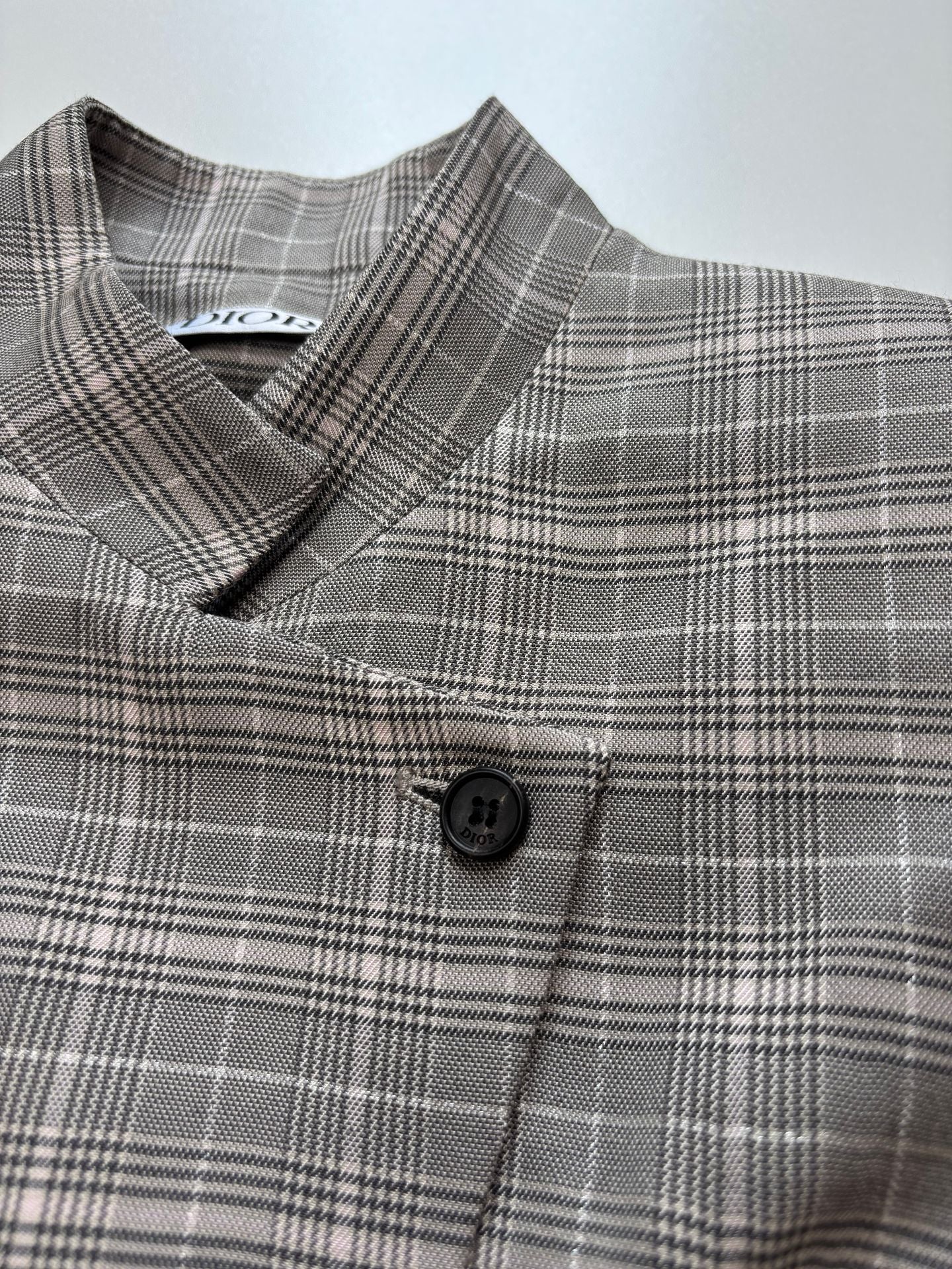 Ensemble Dior enfant veste + jupe plissée Prince de Galles gris – Taille 10 ans-8