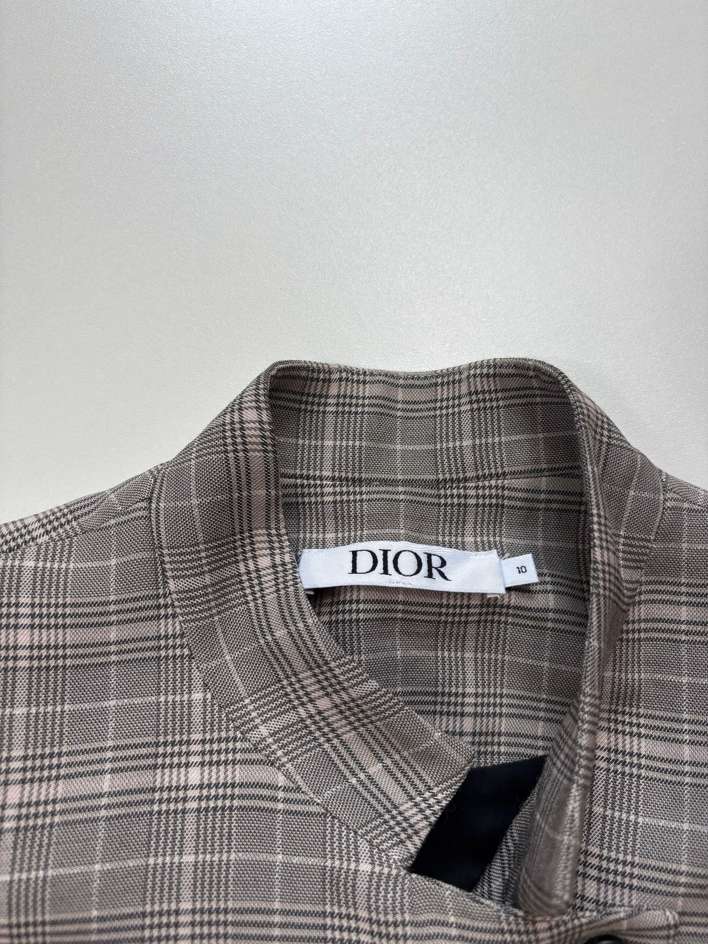 Ensemble Dior enfant veste + jupe plissée Prince de Galles gris – Taille 10 ans-9