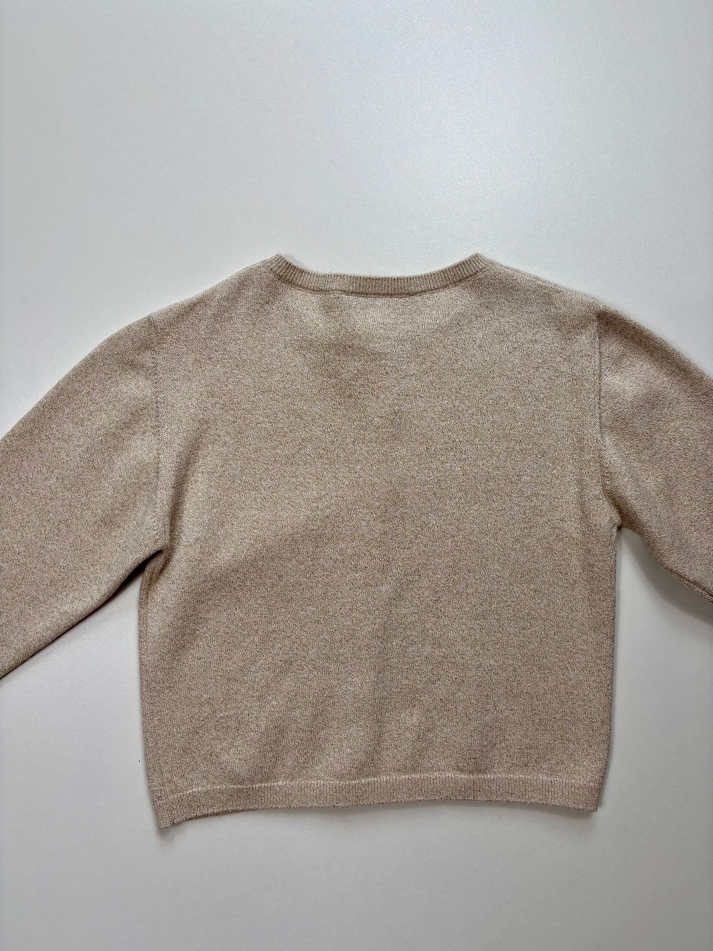 Cardigan Dior enfant coton doré abeille brodée boutons blancs – Taille 10 ans-8