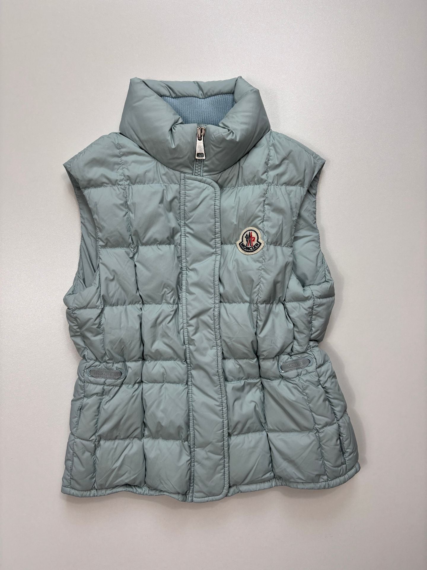 Doudoune sans manches Moncler bleu glacier patch logo – Taille 8 ans-2