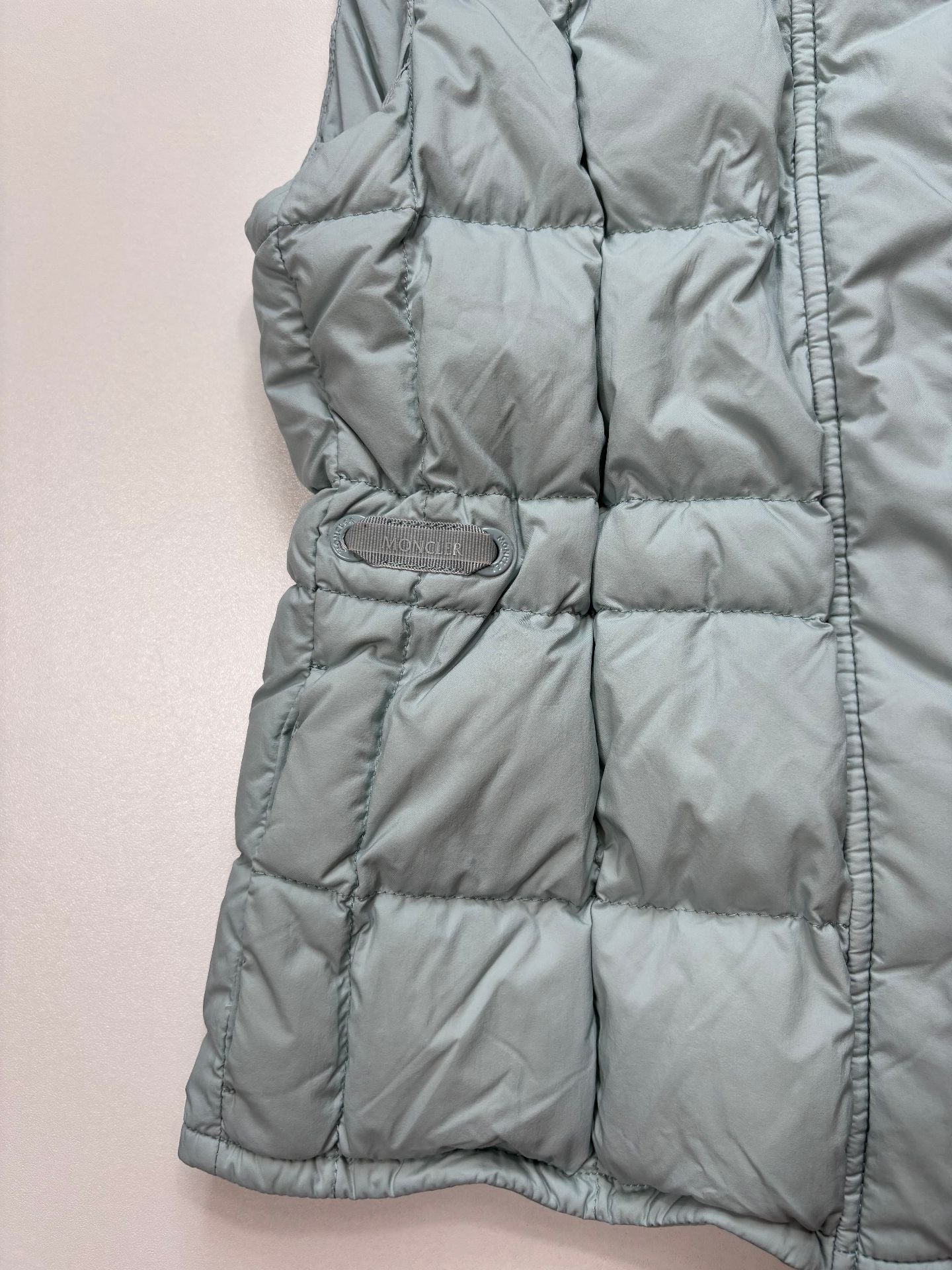 Doudoune sans manches Moncler bleu glacier patch logo – Taille 8 ans-3