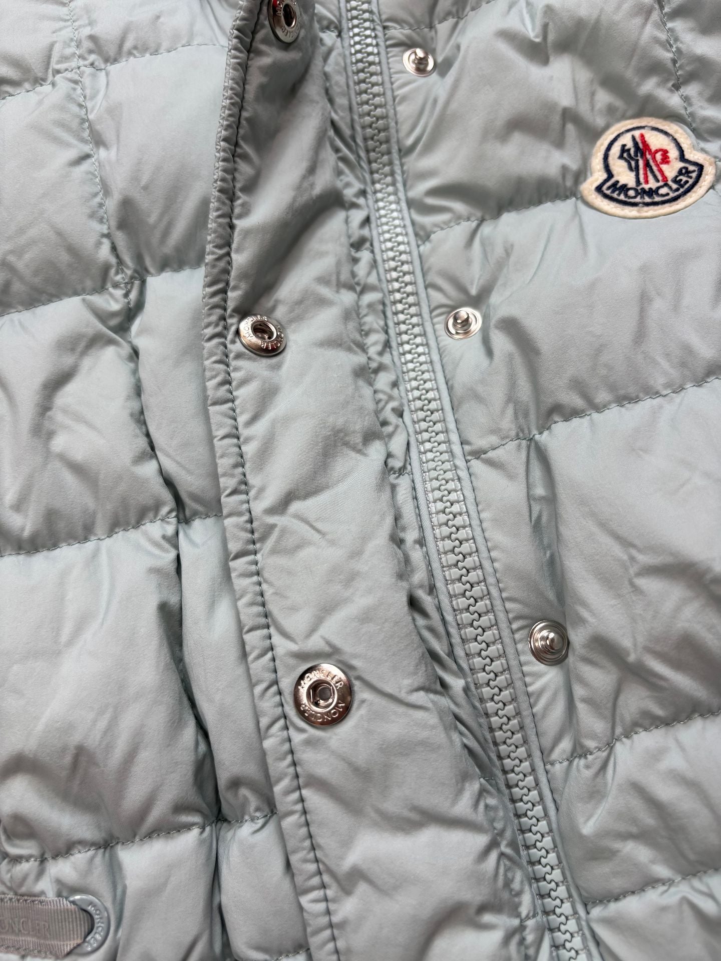 Doudoune sans manches Moncler bleu glacier patch logo – Taille 8 ans-6