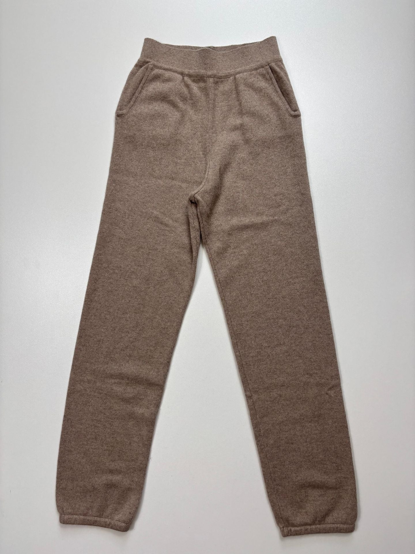 Ensemble Loro Piana enfant hoodie + jogger 100% cachemire taupe-3