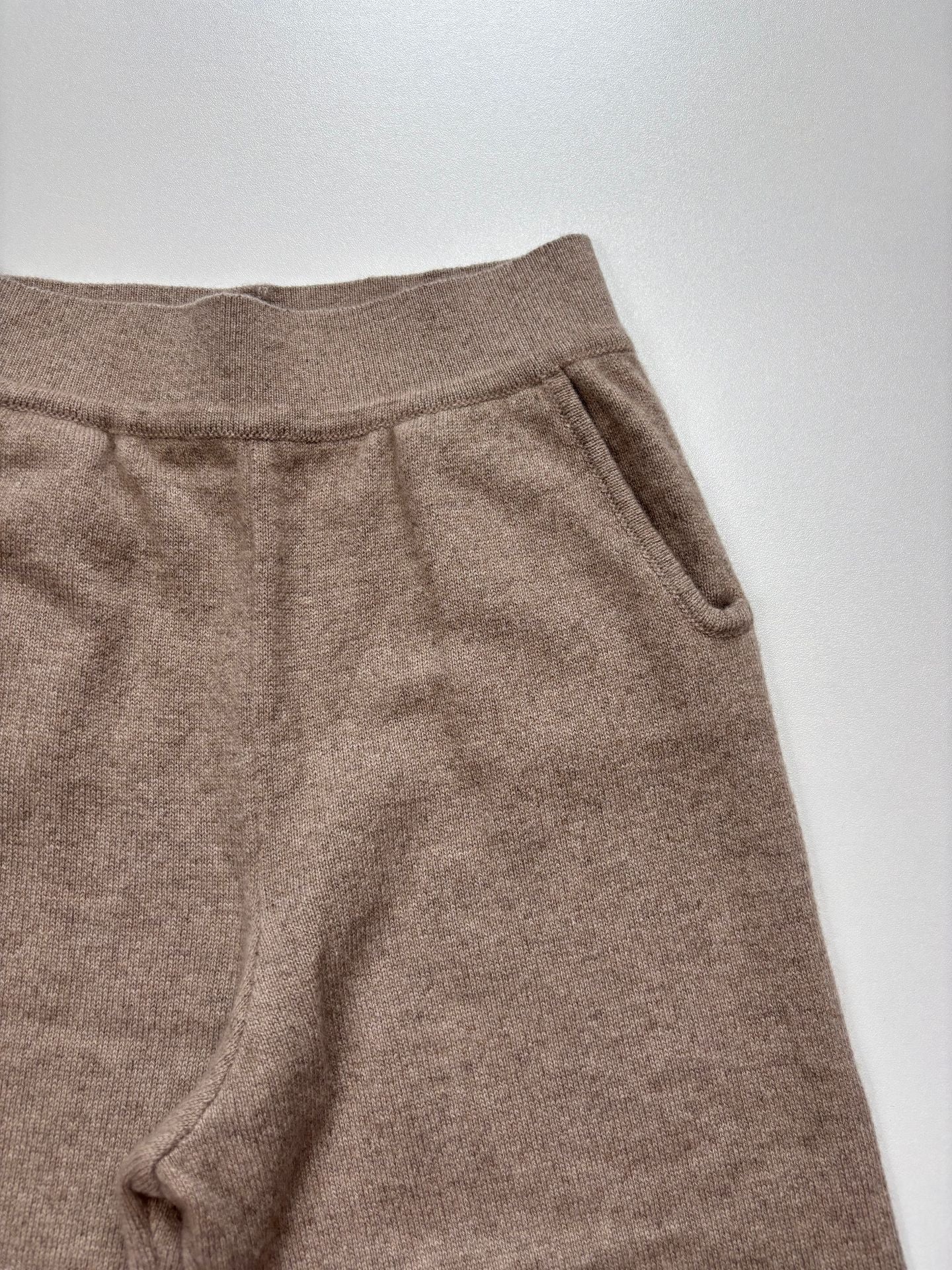 Ensemble Loro Piana enfant hoodie + jogger 100% cachemire taupe-4