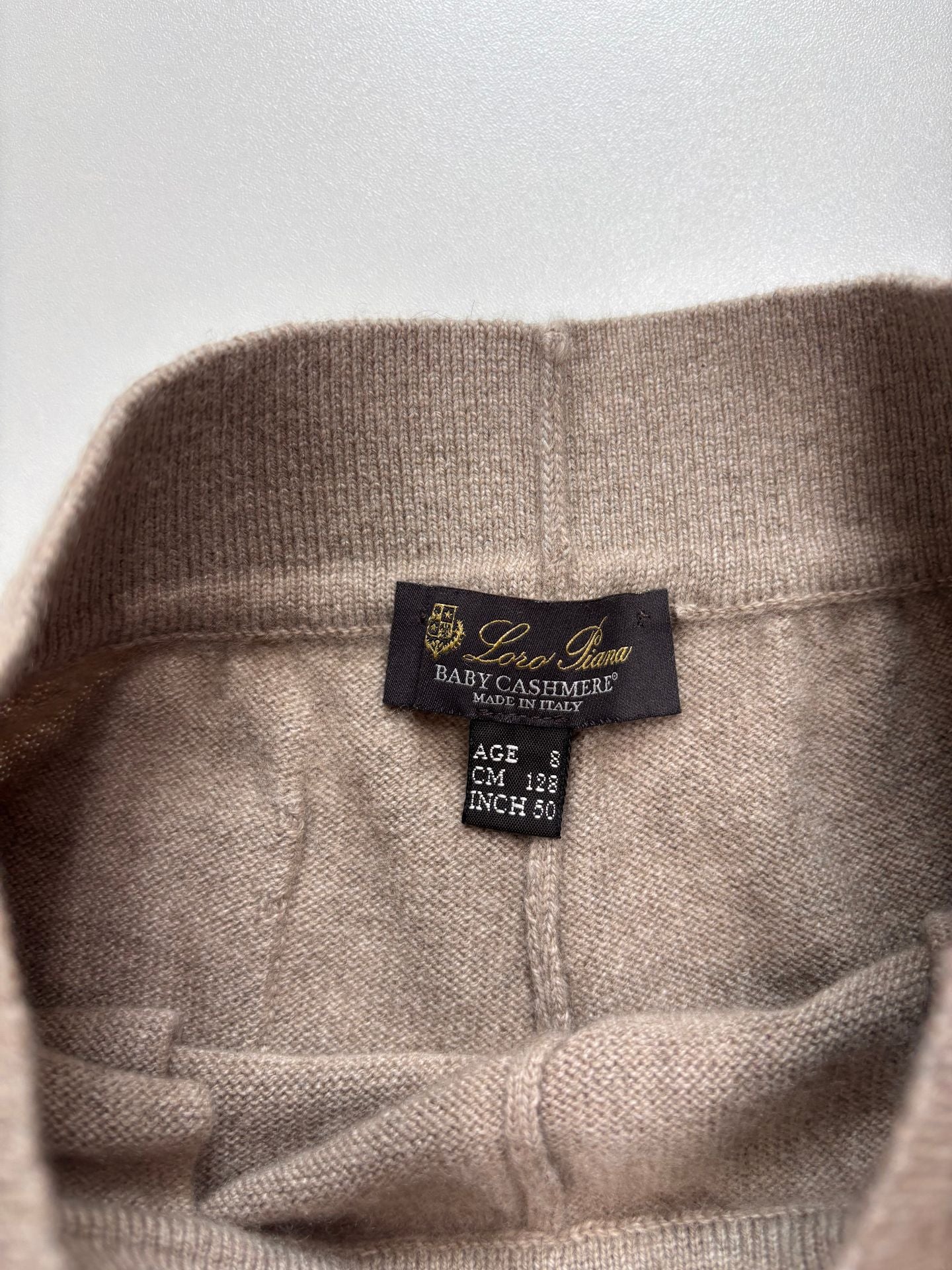 Ensemble Loro Piana enfant hoodie + jogger 100% cachemire taupe-5