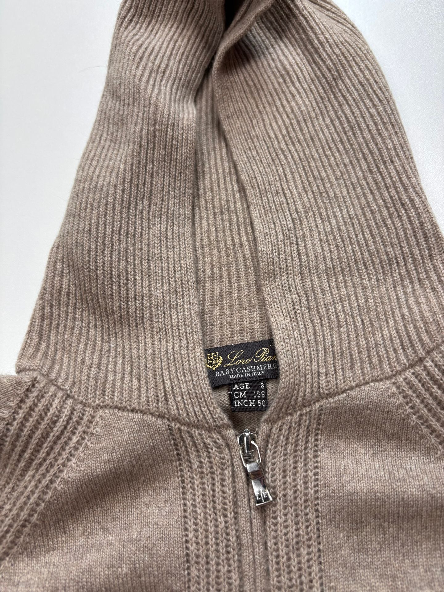 Ensemble Loro Piana enfant hoodie + jogger 100% cachemire taupe-12