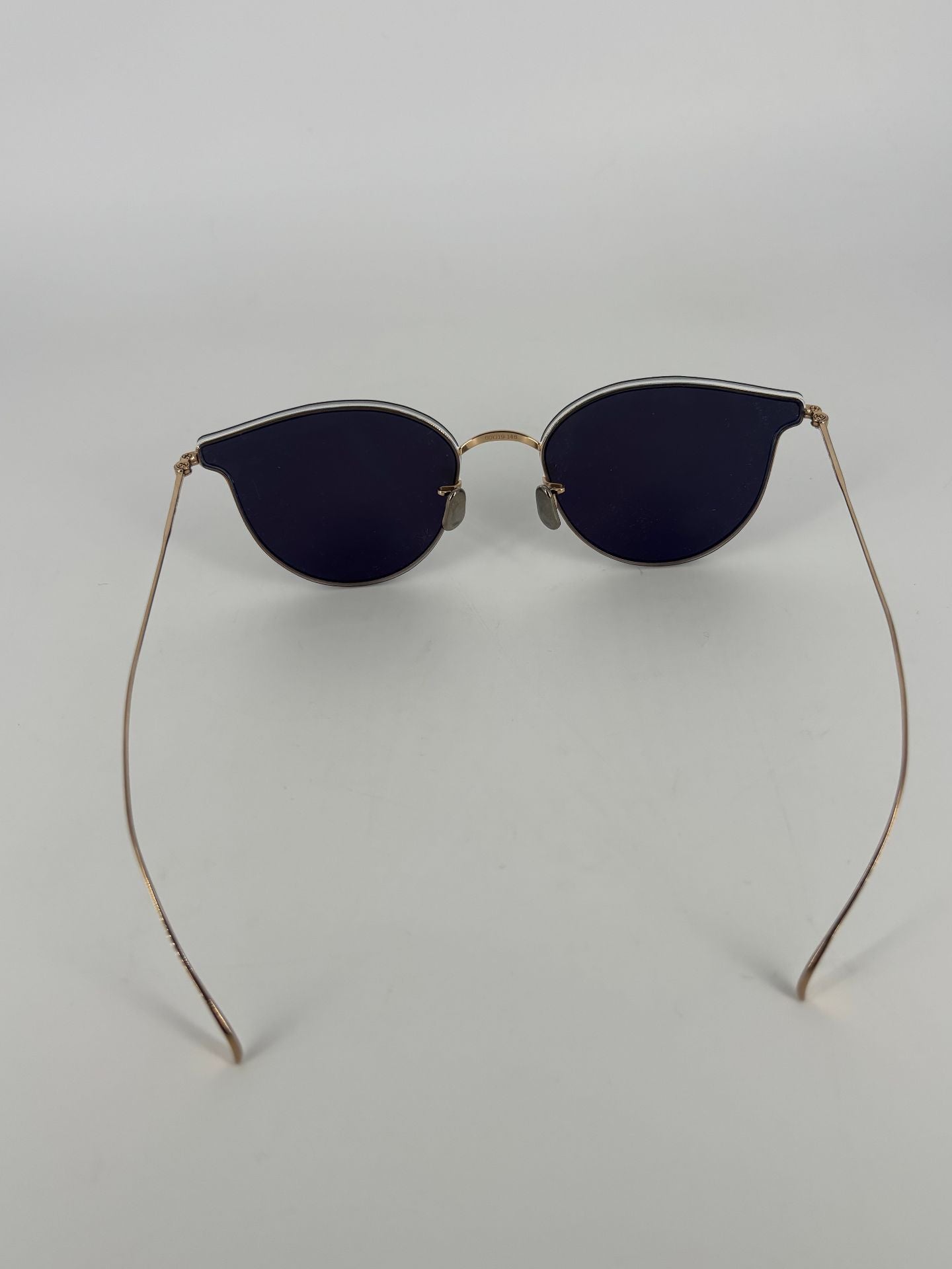Lunettes de soleil Eyevan 7285 sans monture métal doré bord blanc-4