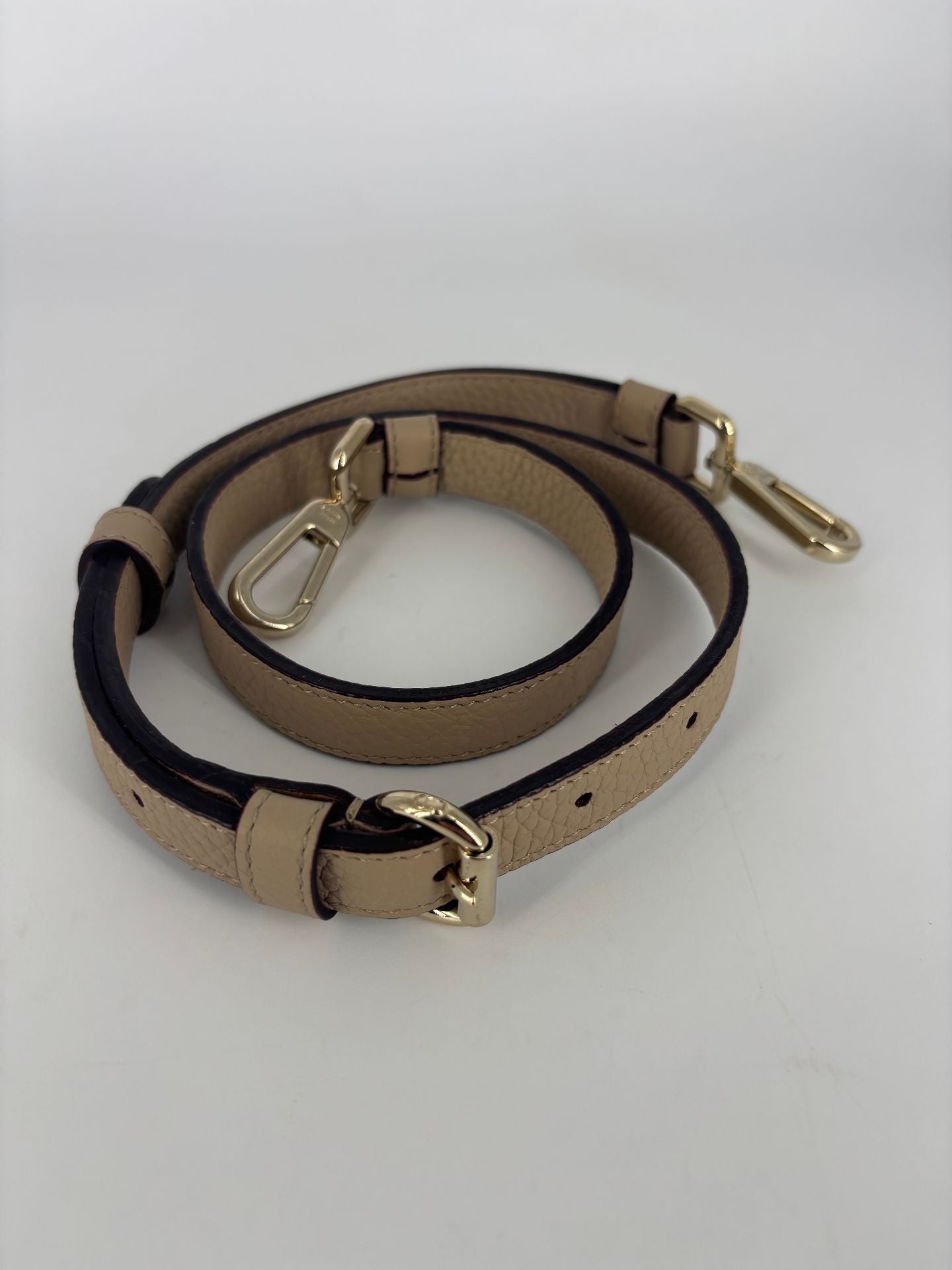 Bandoulière Dior cuir grainé beige embout doré-2