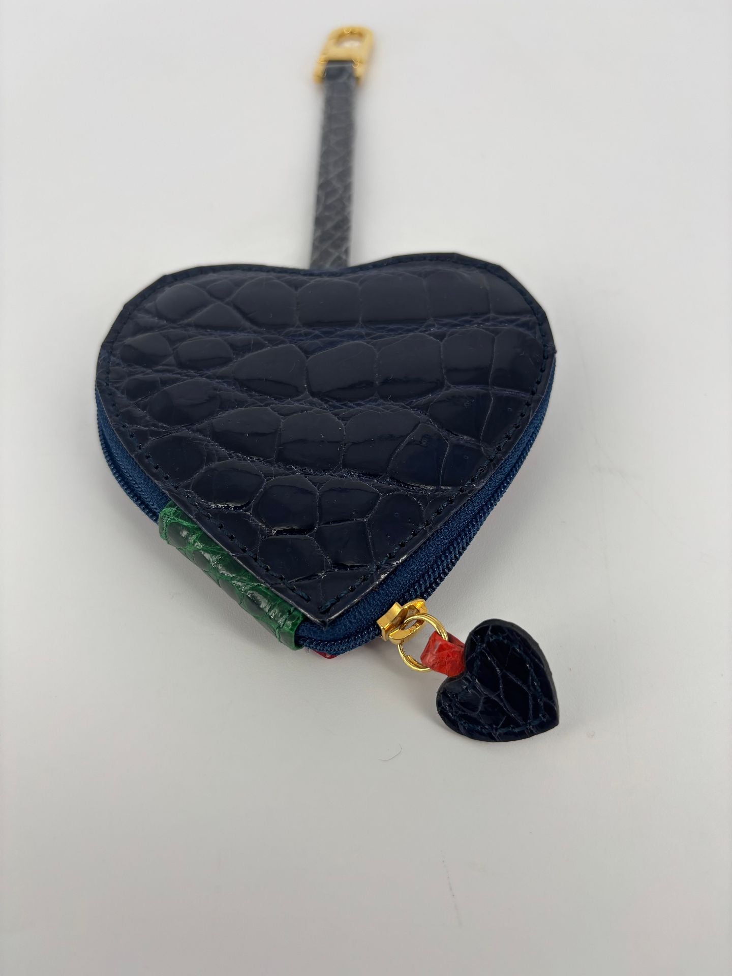 Porte-monnaie cœur L'Abeille Allègre en cuir exotique multicolore-3