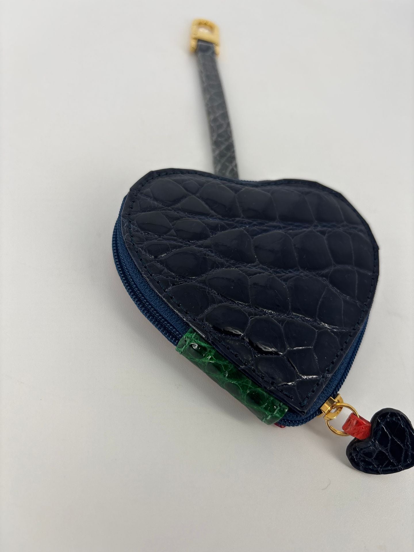 Porte-monnaie cœur L'Abeille Allègre en cuir exotique multicolore-4