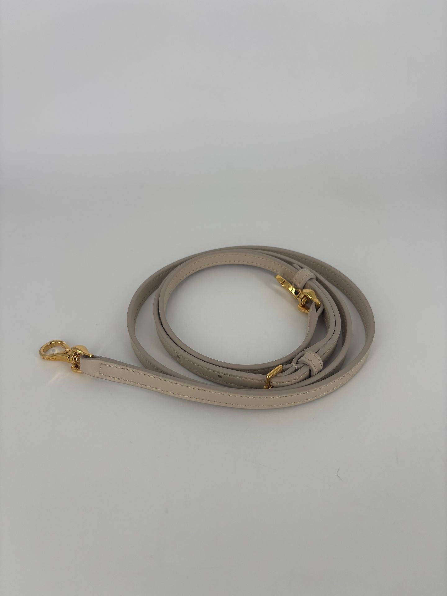 Bandoulière Elie Saab cuir gris crochets dorés réglable