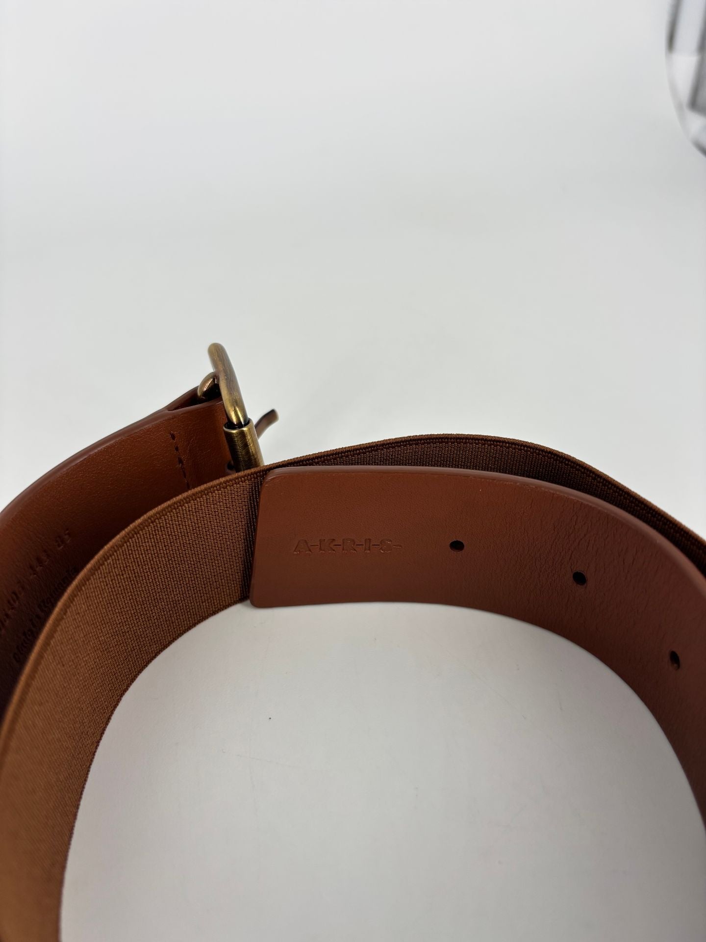 Ceinture Akris Sporty-Belt élastique cuir de veau boucle trapèze – 35 mm-4