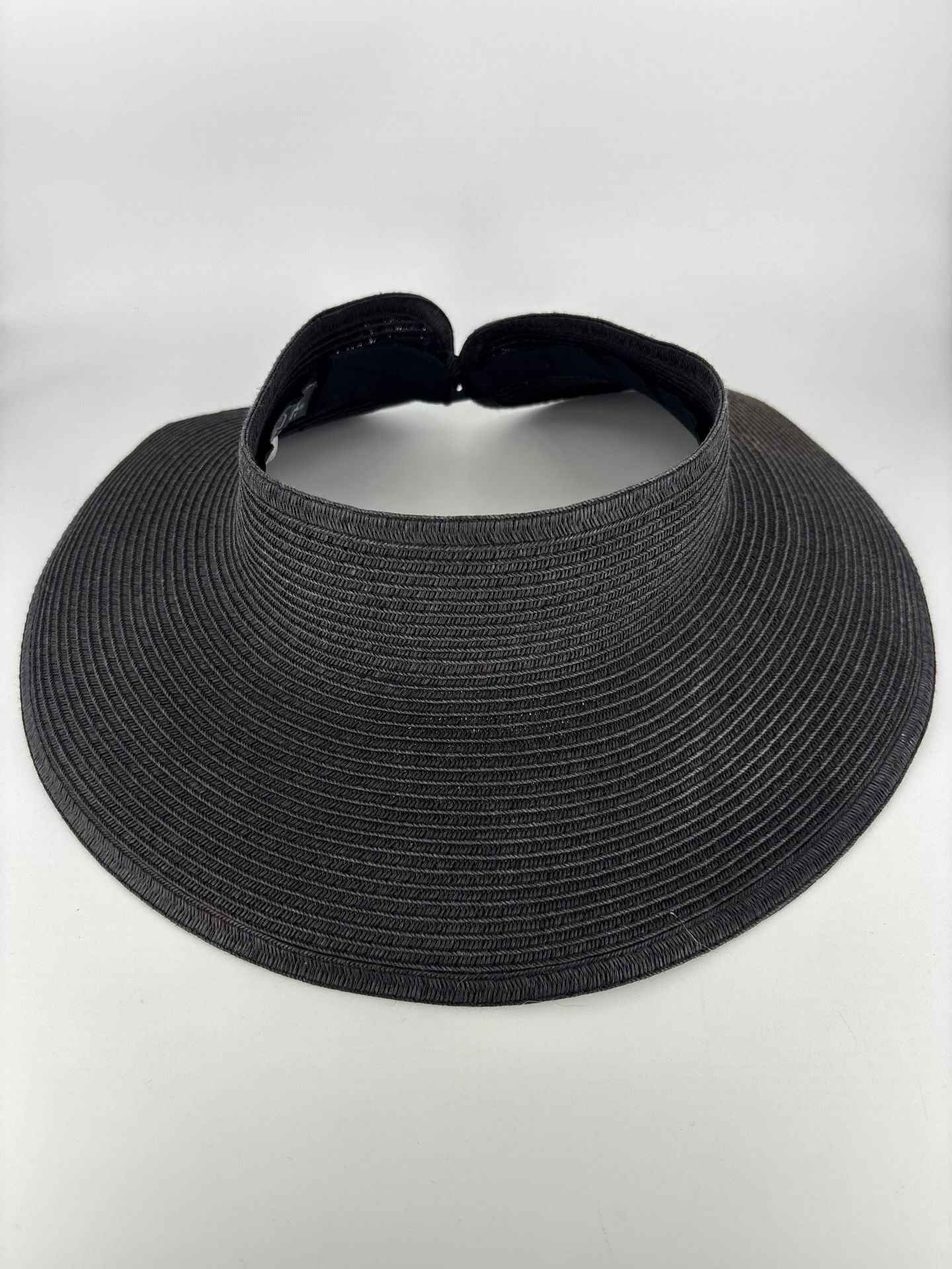 Visière San Diego Hat Company tressée papier gris/noir – Visor sans calotte
