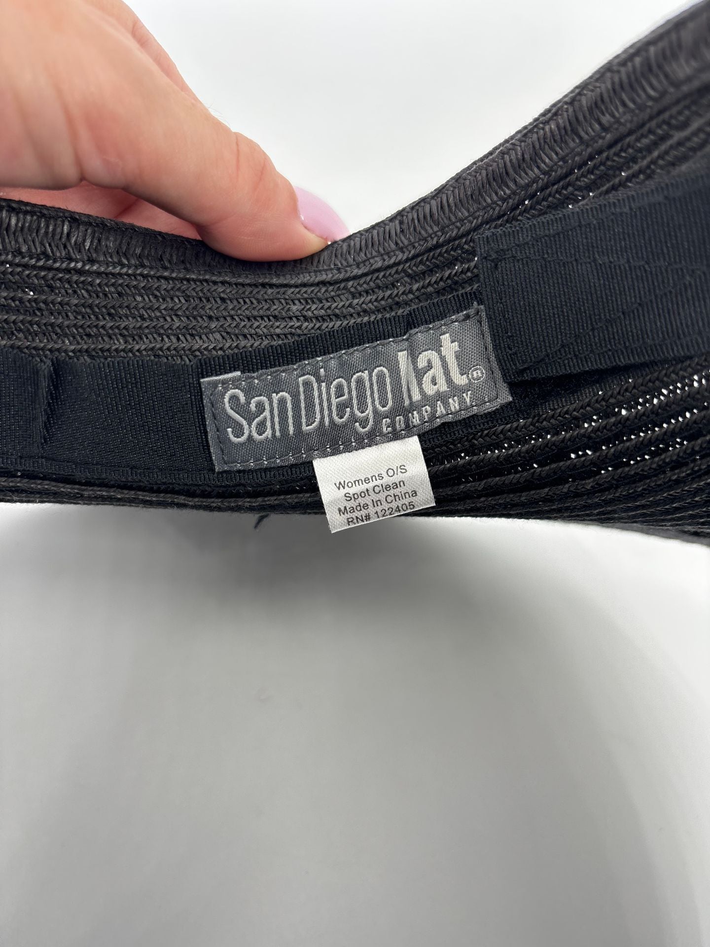 Visière San Diego Hat Company tressée papier gris/noir – Visor sans calotte-6