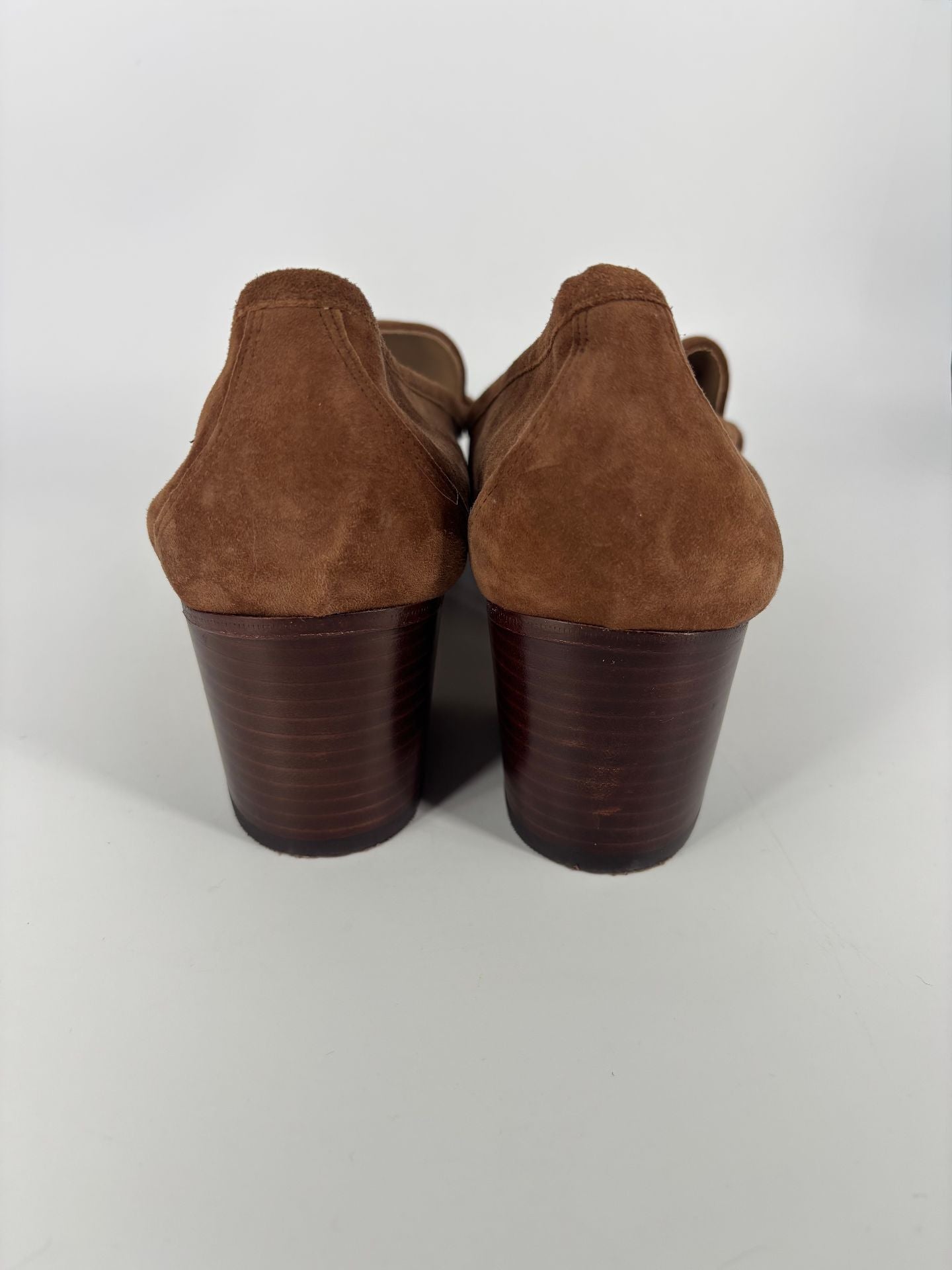 Mocassins Lauren Ralph Lauren daim camel chaîne argentée – Taille 42-7